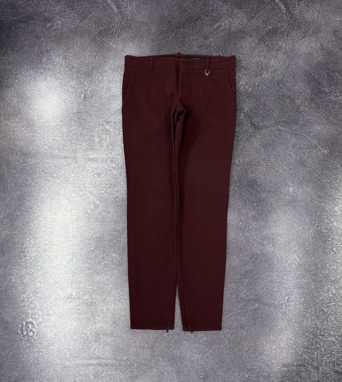 Gucci Gucci Women’s Vintage Slim Fit Burgundy Luxury Pants Size 28" / US 6 / IT 42 - 1 Thumbnail