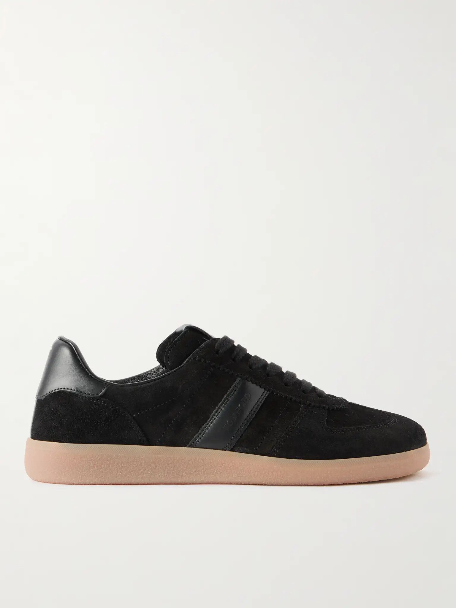 Os11x0826 Size: 11 Tf / T-Bar Leather & Suede Sneakers Black, Men's