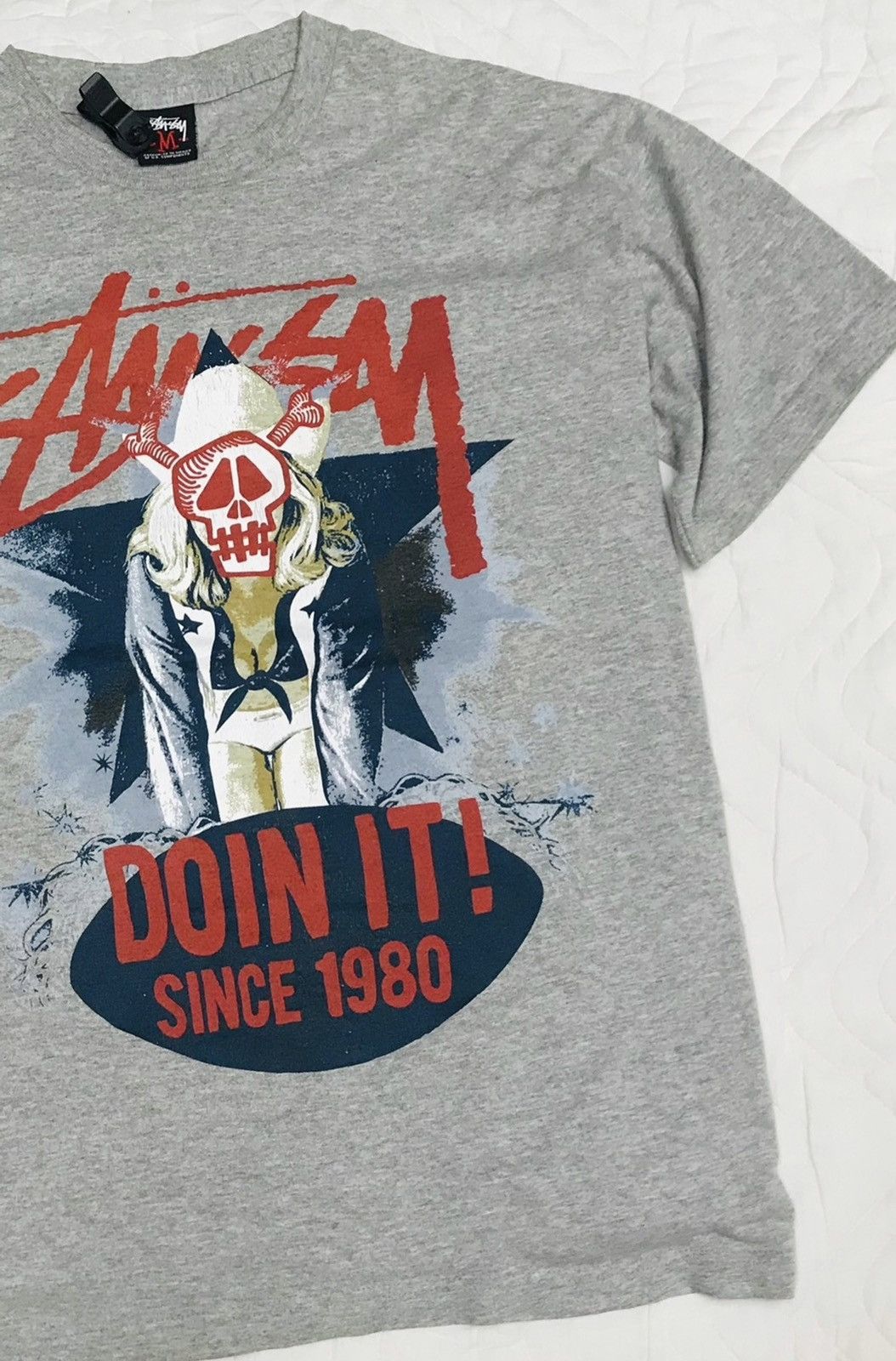Stussy × Vintage RARE STUSSY SKELETON SEXY GIRL STREETWEAR TEES Size US L / EU 52-54 / 3 - 5 Thumbnail