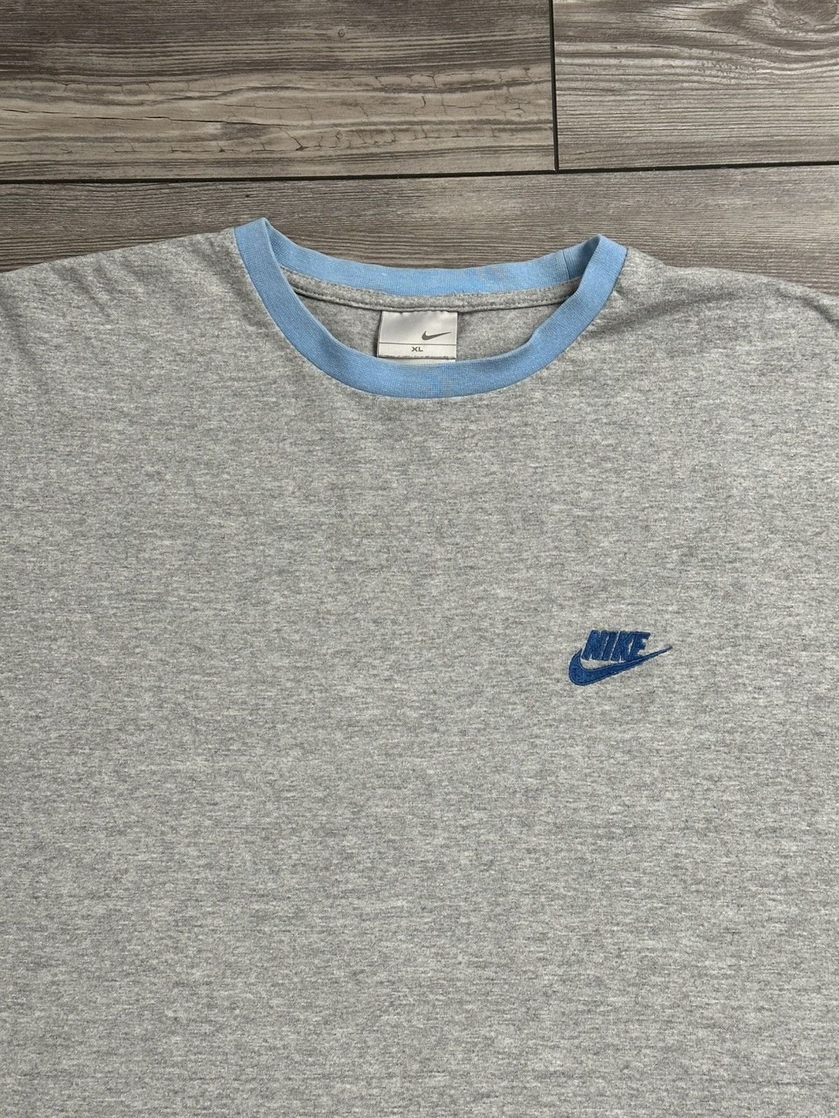 Nike × Vintage Y2K Nike Mini Spellout Ringer T Shirt Size US XL / EU 56 / 4 - 2 Thumbnail