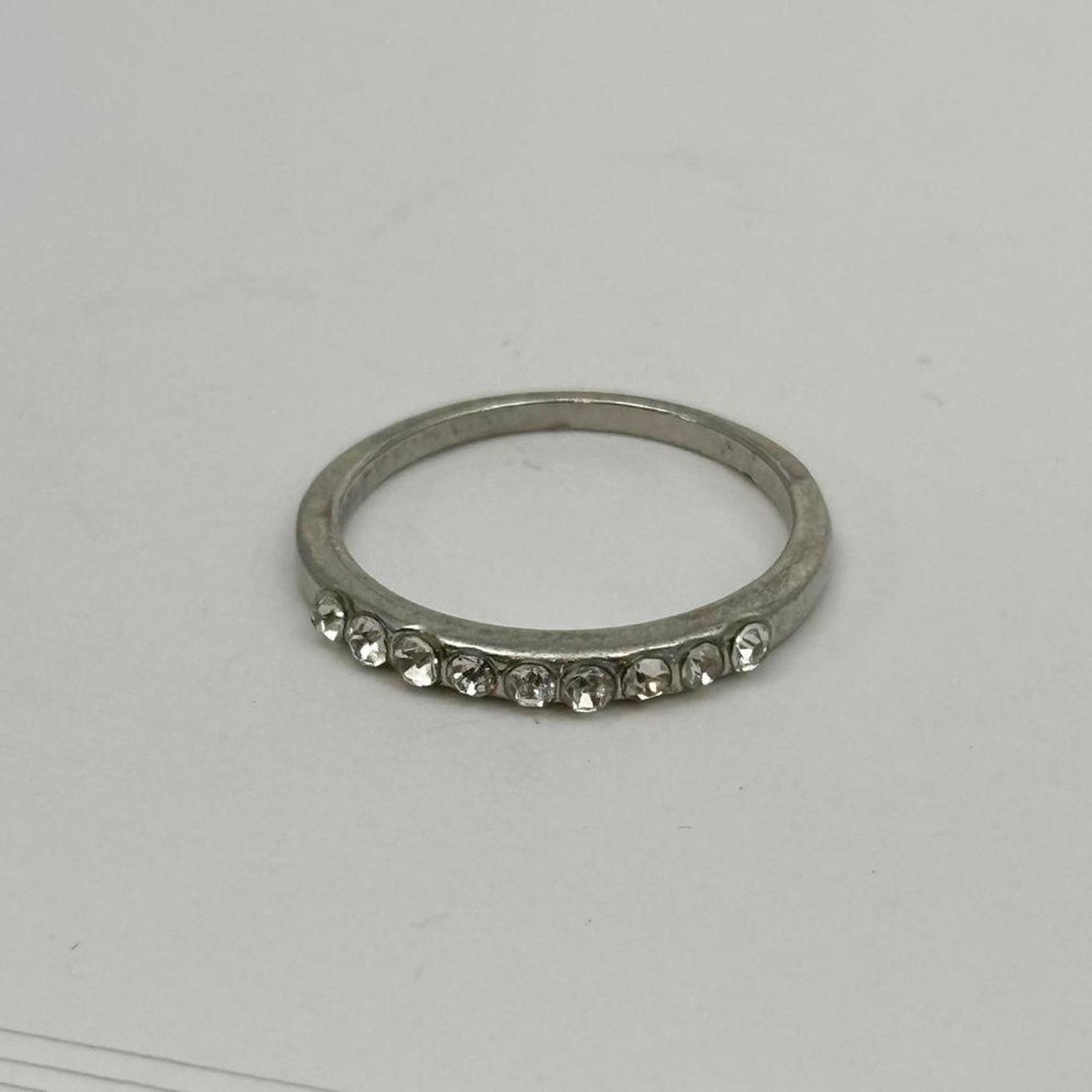 Vintage Vintage Silver BAsic Mini Studded Diamond Band Ring Size ONE SIZE - 6 Thumbnail