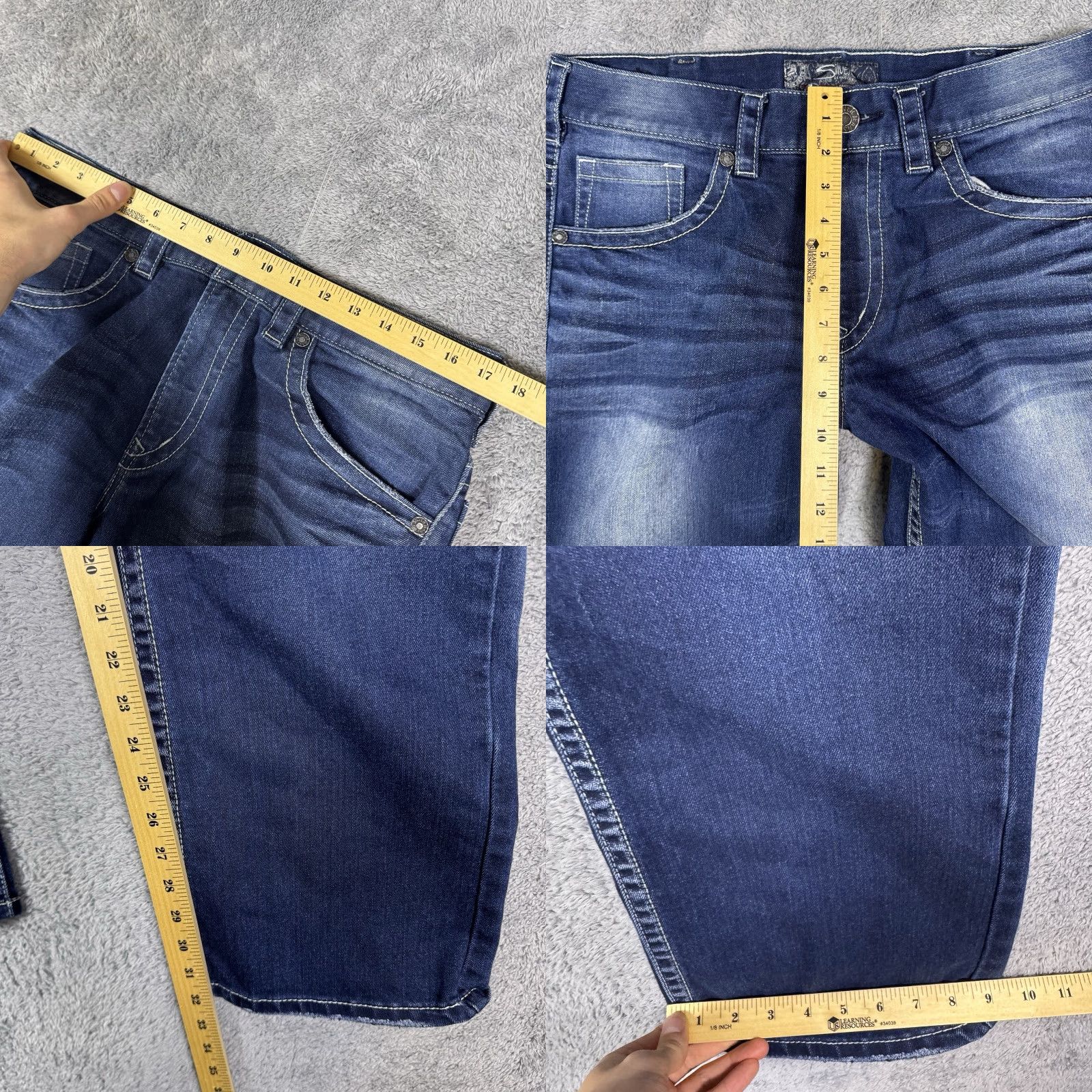 Silver Jeans Co. VINTAGE Silver Jeans Bootcut Jeans Men 34x32 Denim Blue 5-Pocket Distressed Relaxed 90s Mens Size US 34 / EU 50 - 8 Thumbnail