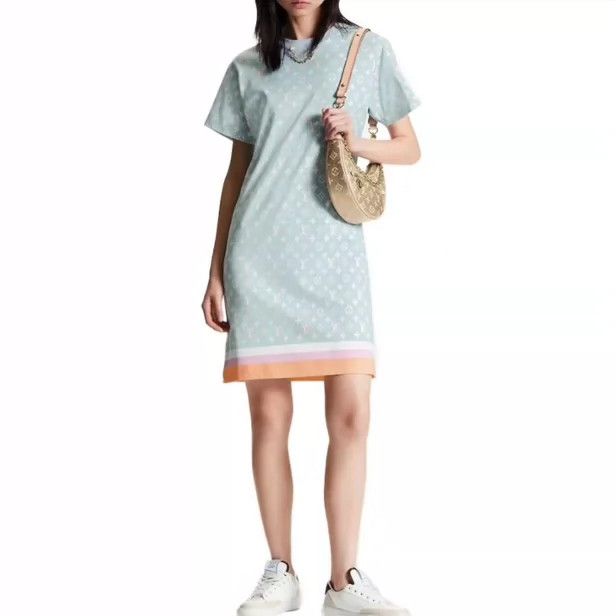 Louis Vuitton Louis Vuitton Blue presbyopic full print dress Size XS / US 0-2 / IT 36-38 - 7 Thumbnail
