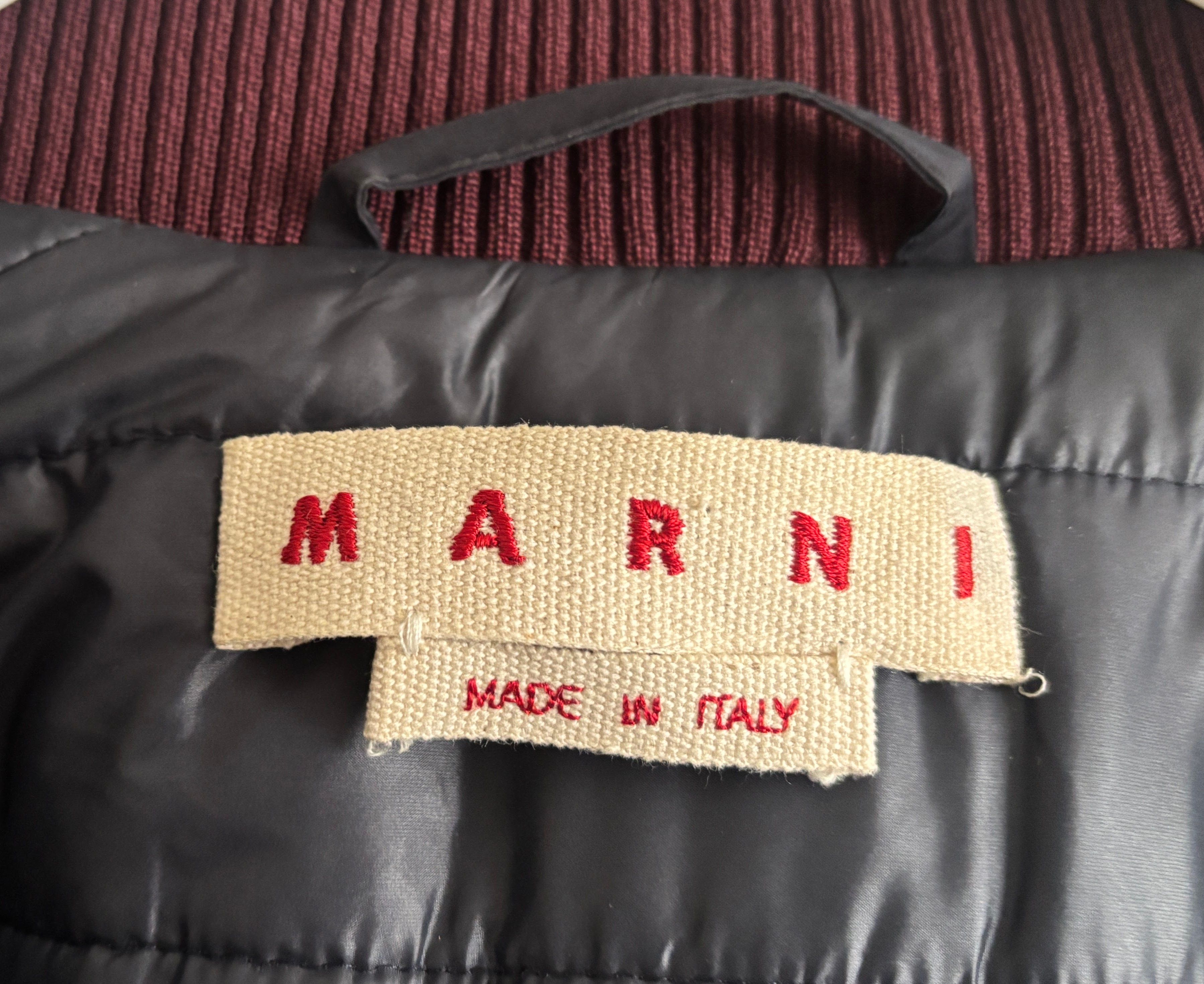 Marni $2160 Navy Burgundy Long Quilted Technical Jacket 42 / 6 Size M / US 6-8 / IT 42-44 - 6 Thumbnail