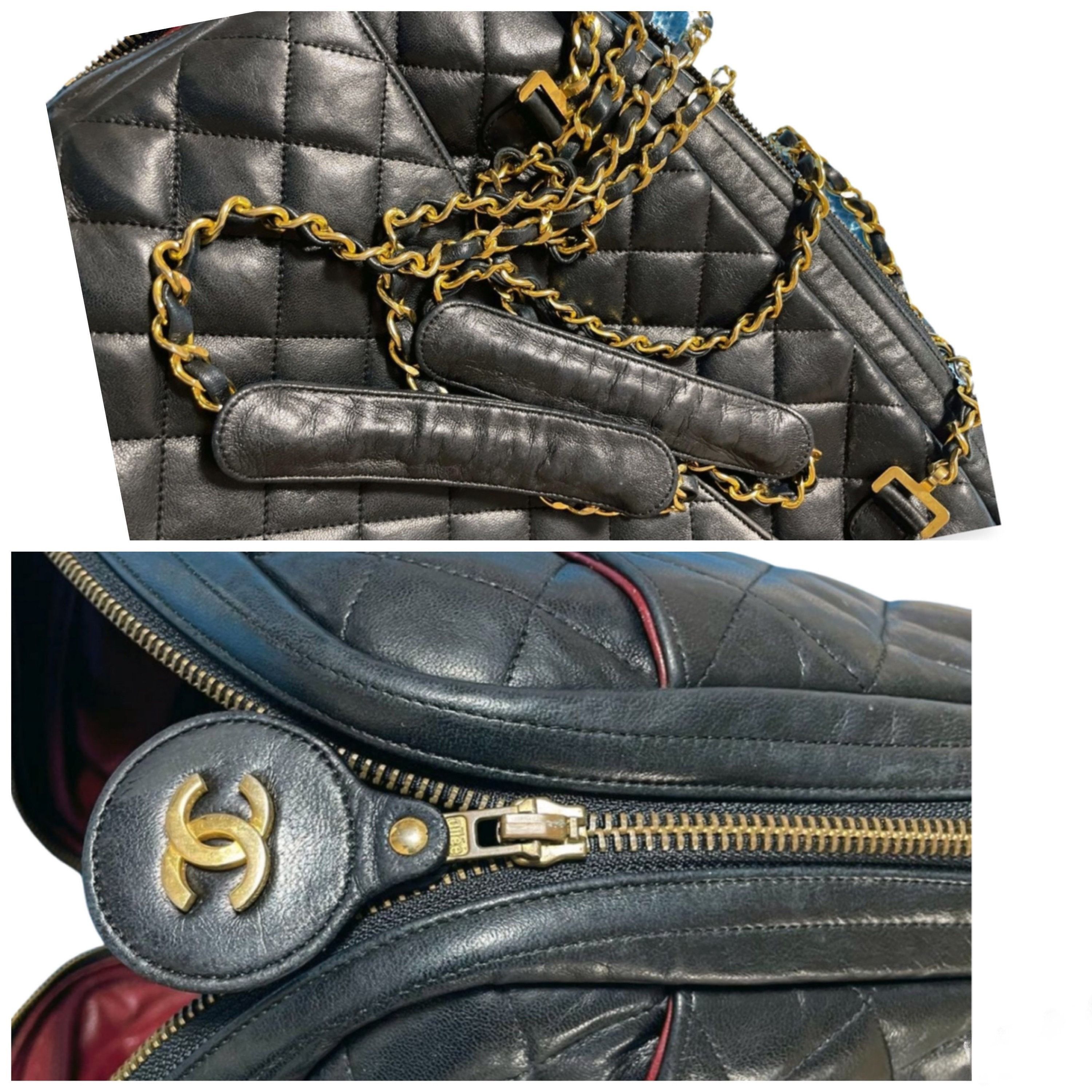Chanel Vintage CHANEL black lamb leather large bag with cc pull Size ONE SIZE - 8 Thumbnail