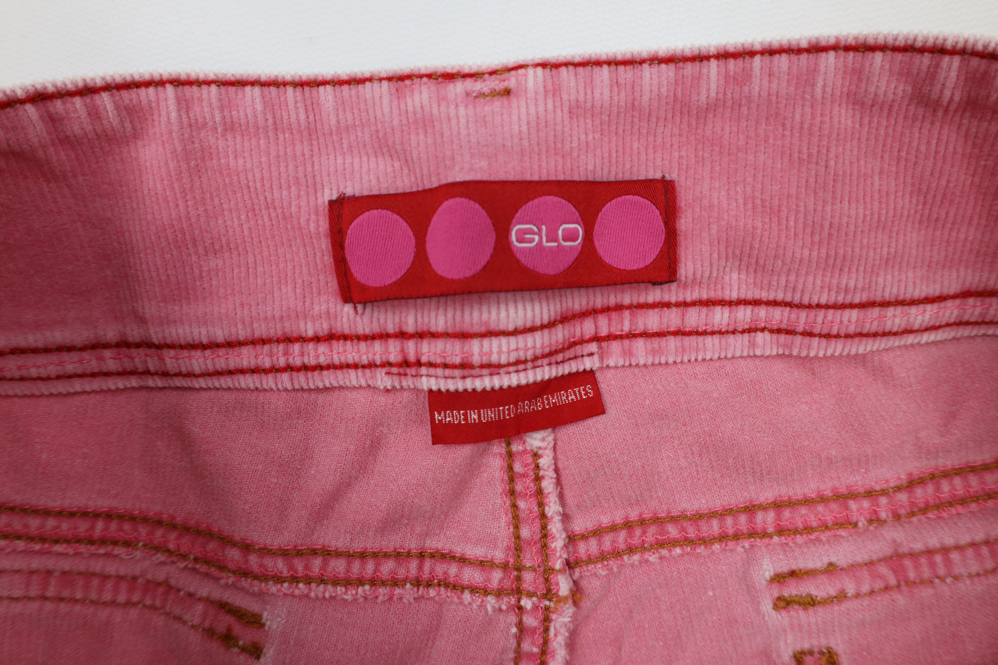Vintage Vintage 90s Y2K Babydoll Flared Wide Leg Corduroy Pants Pink Size 30" / US 8 / IT 44 - 9 Thumbnail
