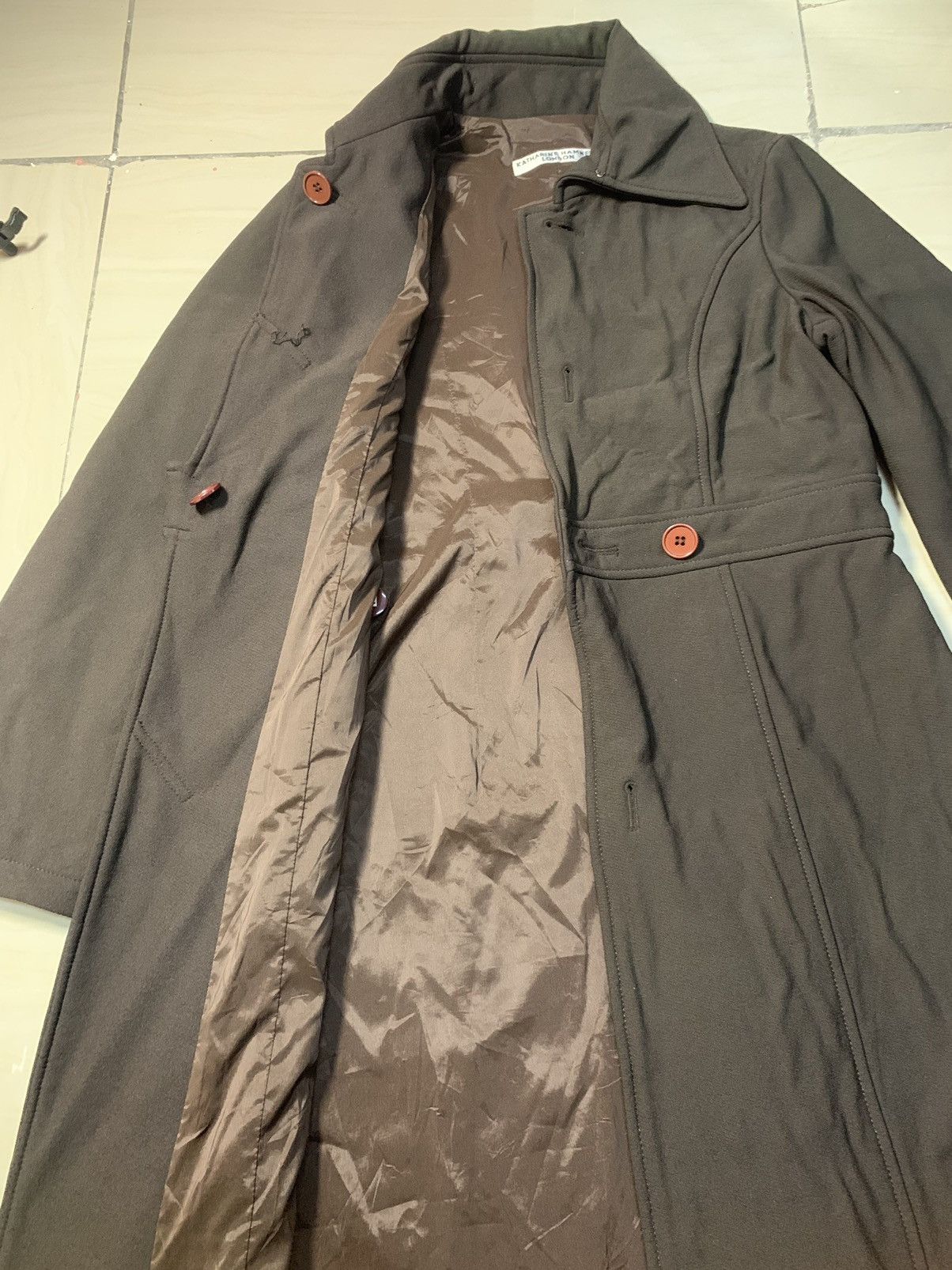 Katharine Hamnett London 90s KATHARINE HAMNETT LONDON LONG JACKET RARE Size US S / EU 44-46 / 1 - 7 Thumbnail
