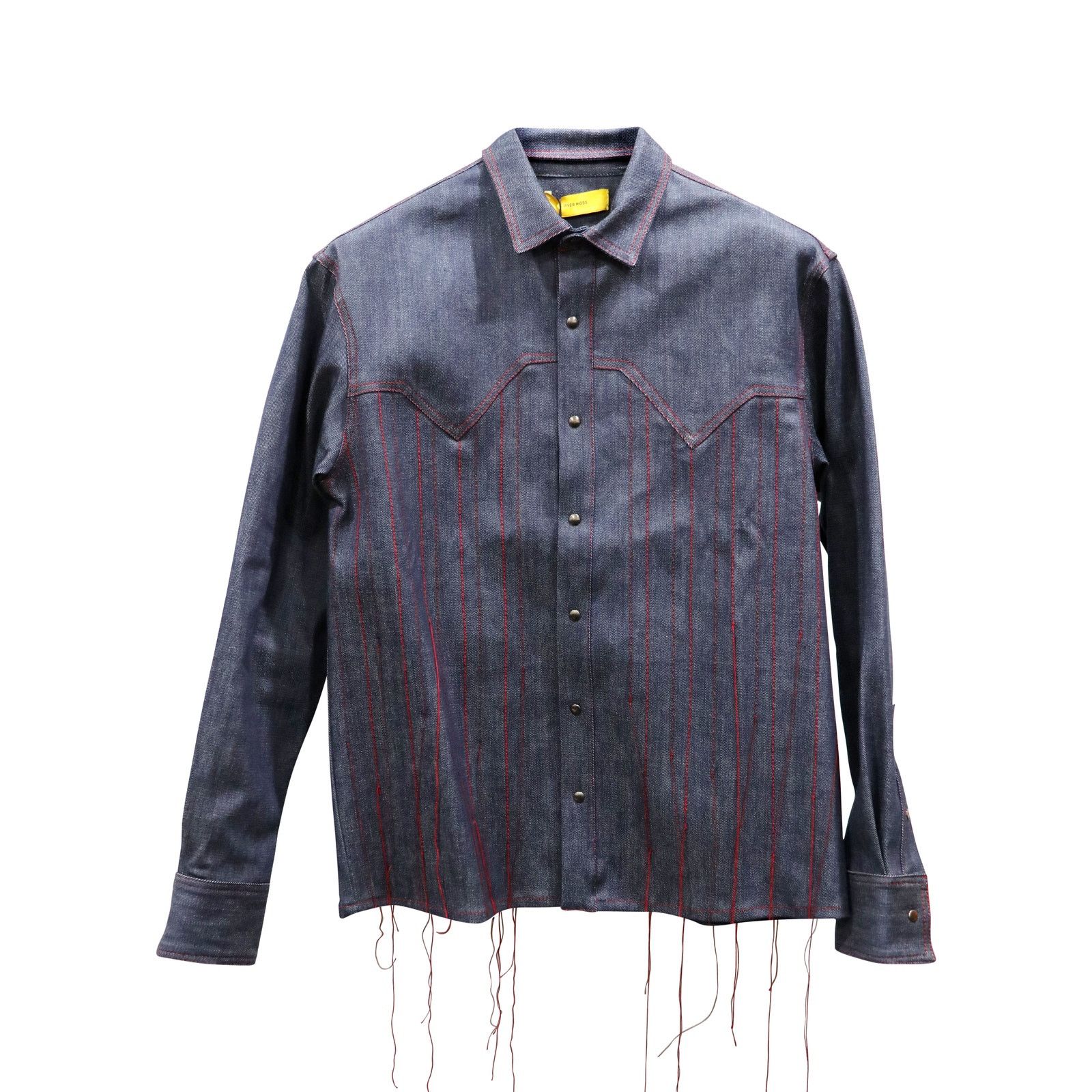 Pyer Moss 🔴 Pyer Moss Running Stitch Western Denim Jacket Size US S / EU 44-46 / 1 - 1 Thumbnail