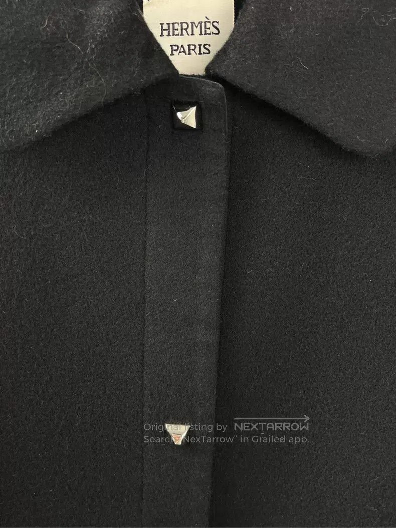 Hermes Hermes Black Metal Button Long Sleeve Collar Jacket Size XXS / US 00 / IT 34 - 3 Thumbnail