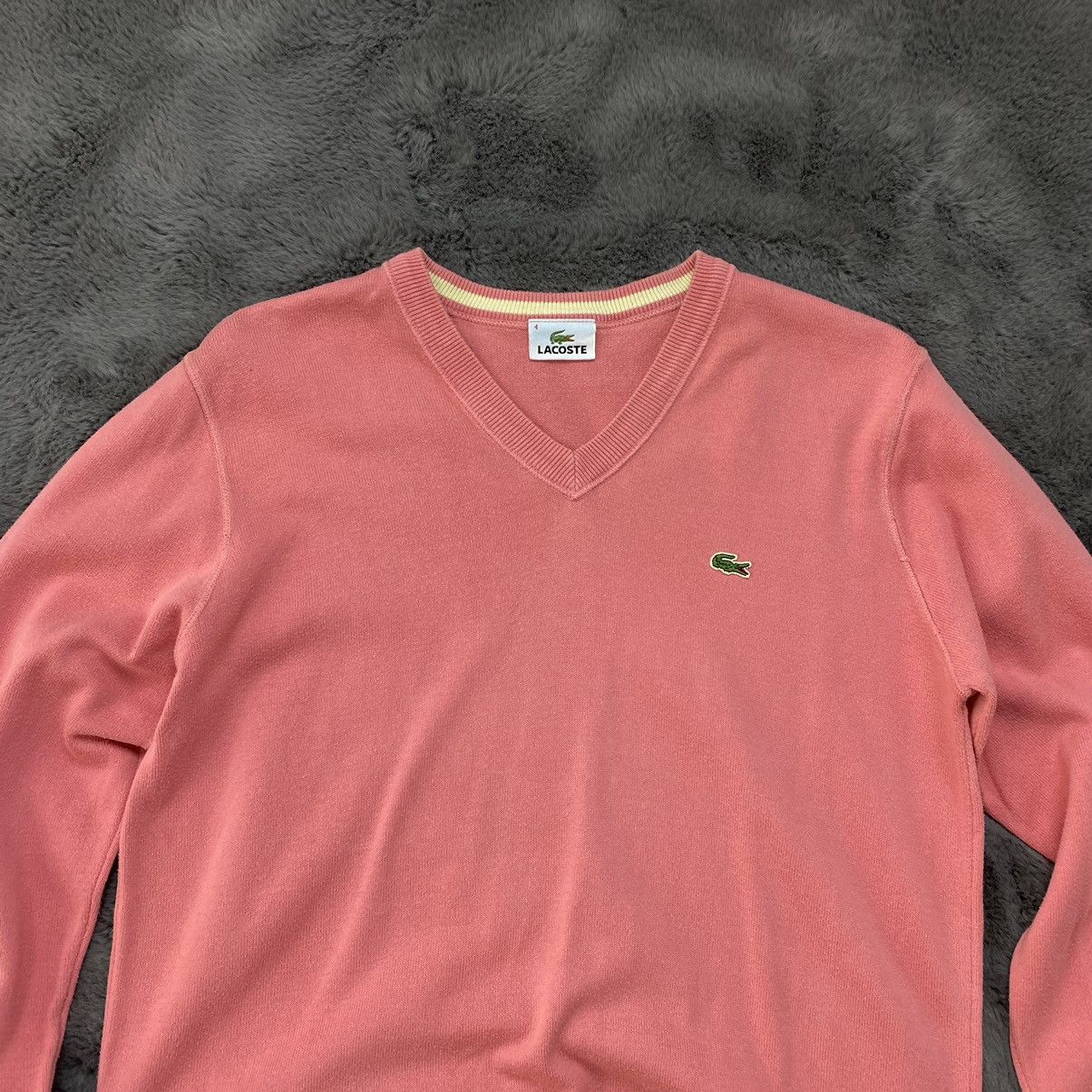 Lacoste × Vintage *90's Rare! Vintage Lacoste Cardigan Sweater Vneck Knit Size US M / EU 48-50 / 2 - 4 Thumbnail
