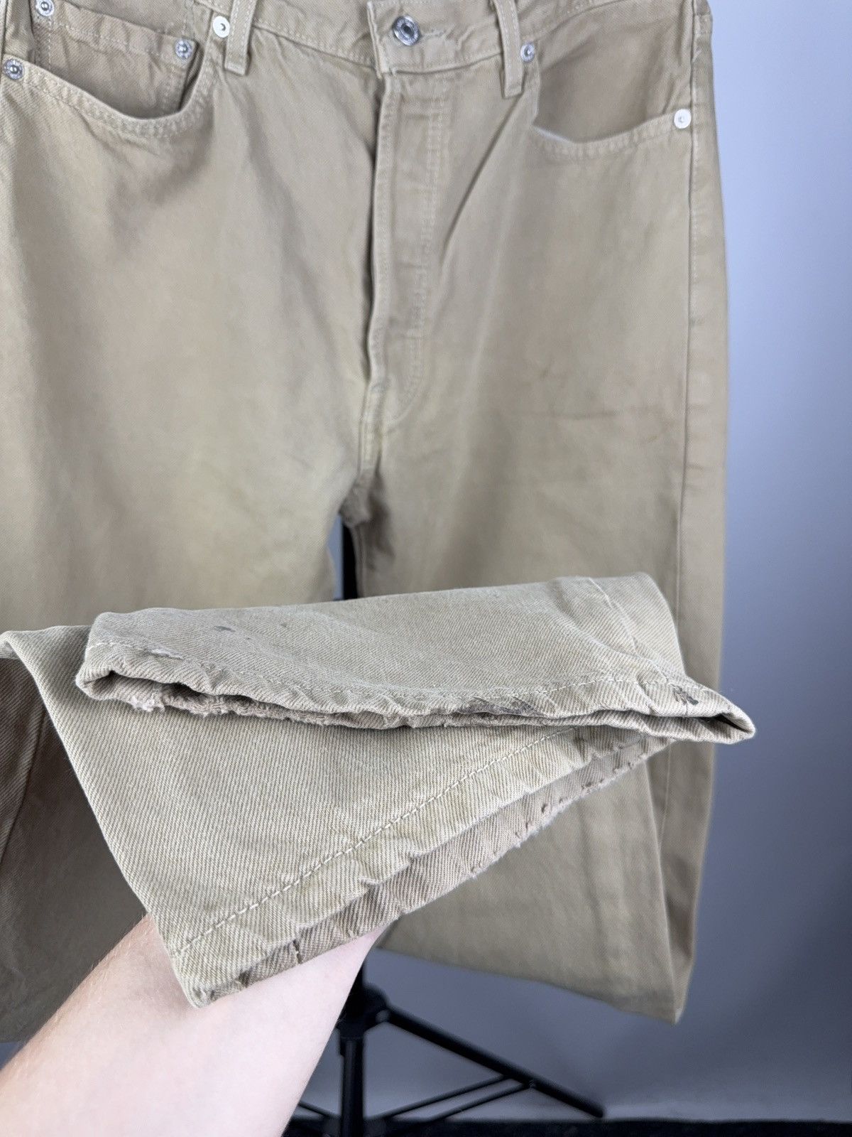 Levi's × Levi's Vintage Clothing Vintage 00s Levi’s 501 Beige Straight Fit Denim Jeans Size US 35 - 8 Thumbnail
