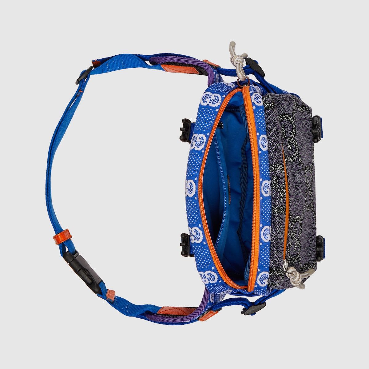 Gucci Gucci Nylon Backpack Ripstop GG Allover Blue Orange Size ONE SIZE - 16 Thumbnail