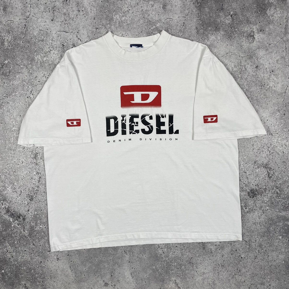Diesel × Vintage RARE Diesel Vintage 90s Big Logo T Shirt Size US XL / EU 56 / 4 - 2 Thumbnail