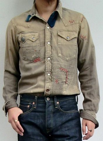 Kapital Kapital summer 2012 indigo indio boro western shirt Size US XL / EU 56 / 4 - 18 Thumbnail