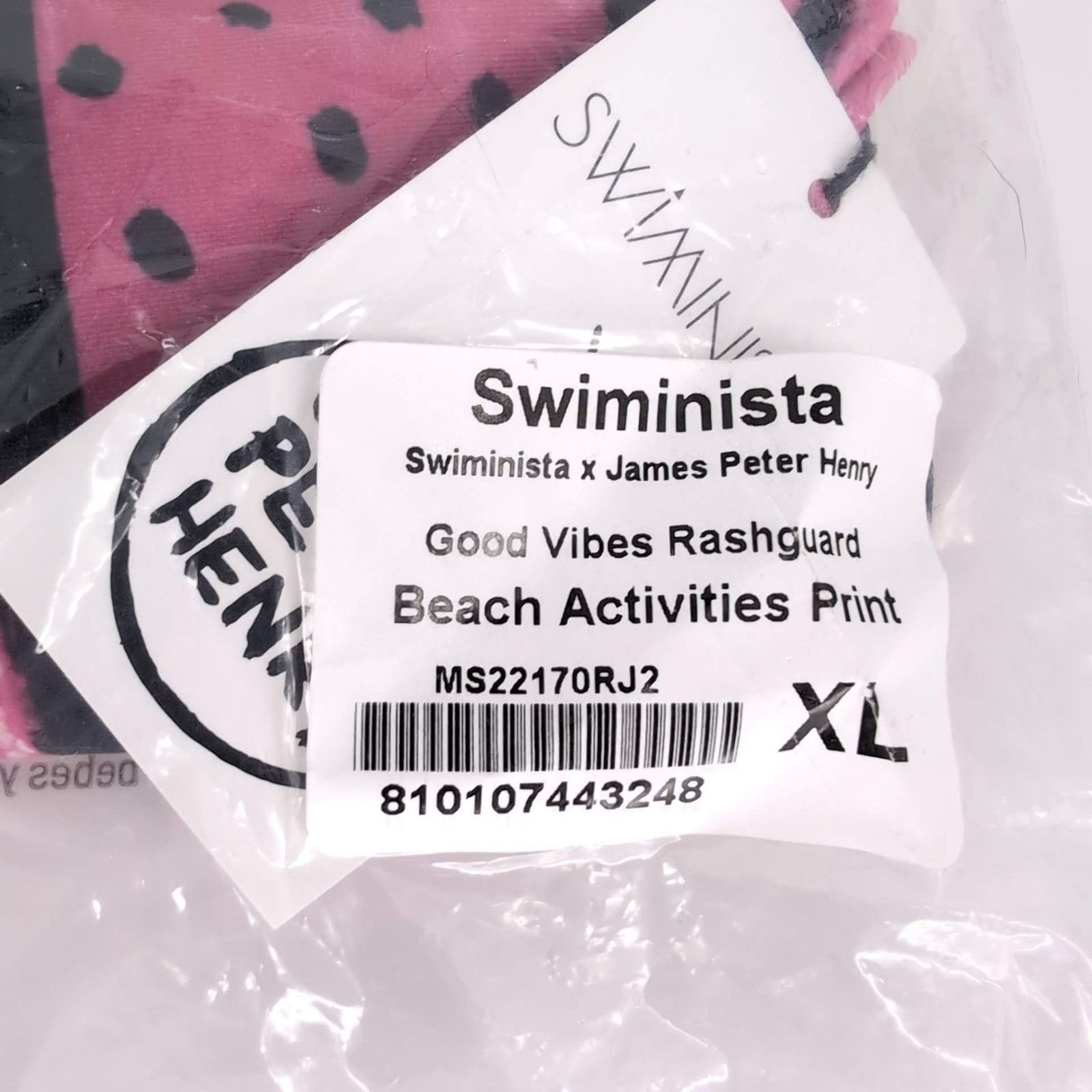 Other Swiminista x James Peter Henry Good Vibes XL Rashguard NWT Size US 36 / EU 52 - 6 Thumbnail