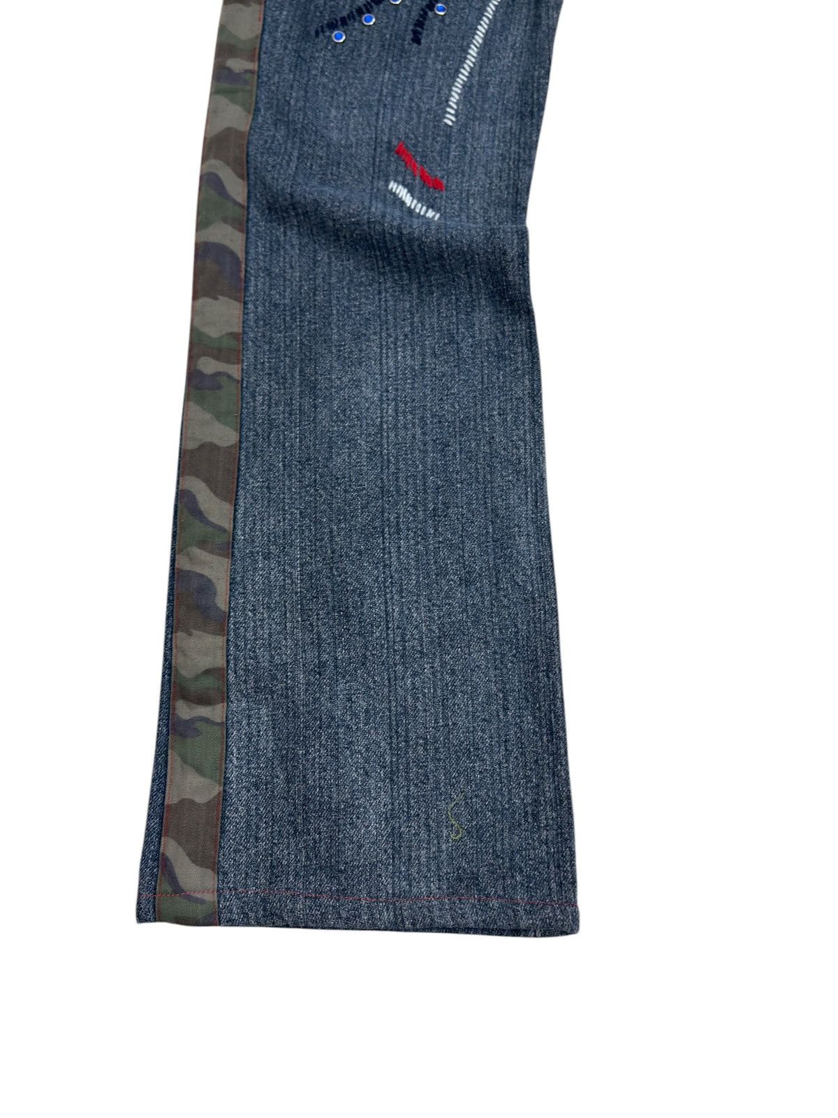 If Six Was Nine FLARED WINK WINK COLOURFUL STUDDED CAMO STRIPED JEANS Size US 28 / EU 44 - 9 Thumbnail