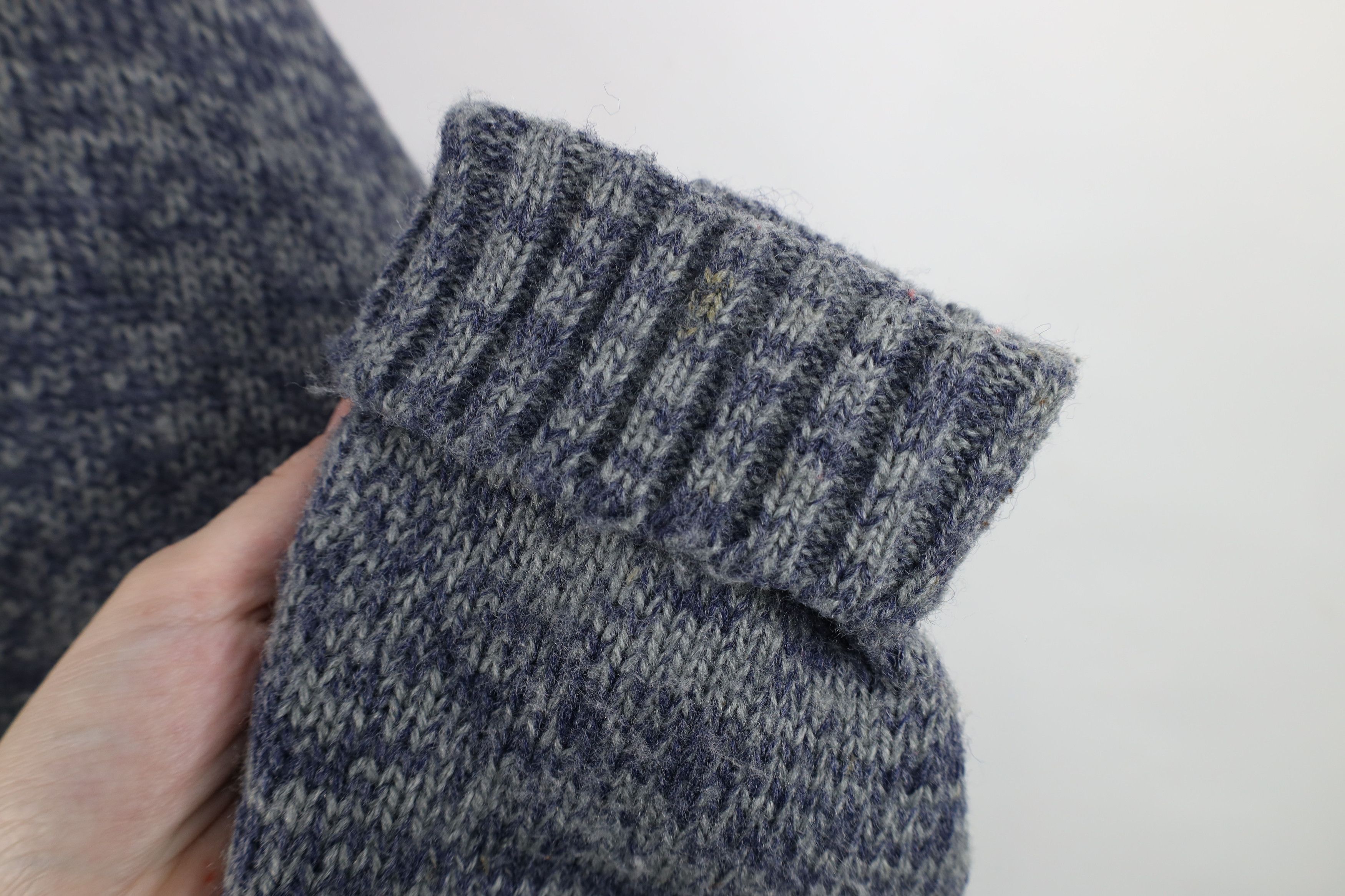 Vintage Vintage 90s Streetwear Ribbed Knit Crewneck Sweater Blue Size US XL / EU 56 / 4 - 8 Thumbnail