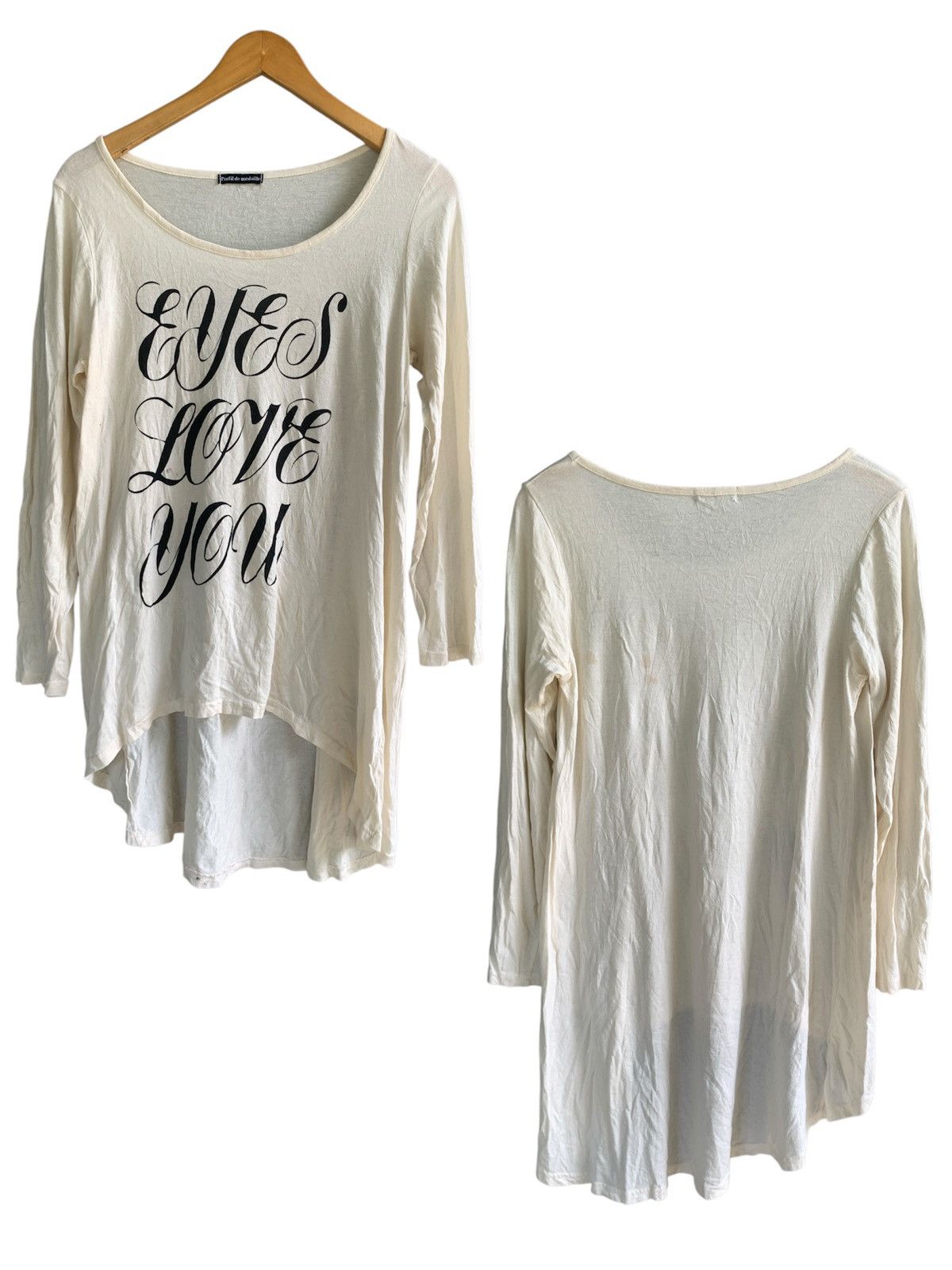Beauty Beast × Hysteric Glamour × Japanese Brand JAPANESE~ PROFIL DE MEDAILLE POEM LONG SLEEVE T-SHIRT Size M / US 6-8 / IT 42-44 - 4 Thumbnail