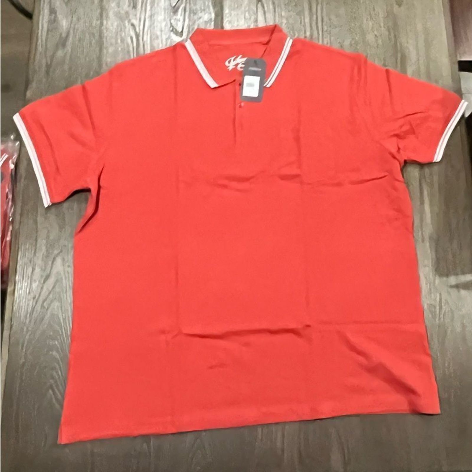 Vintage NWT Johnny Bigg Harper Tipped Pique Polo Shirt Tangerine 5X Size US XXL / EU 58 / 5 - 1 Thumbnail