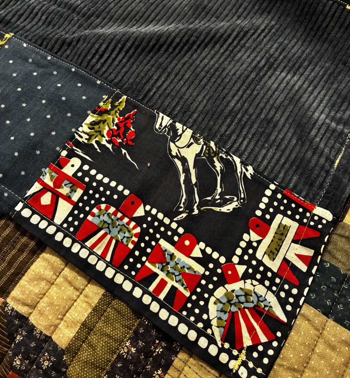 RRL Ralph Lauren CUSTOM RRL/ RL PATCHWORK SCARF (100% UPCYCLED RRL FABRIC) Size ONE SIZE - 8 Thumbnail