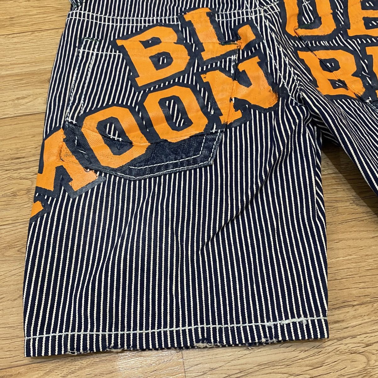 Hysteric Glamour 2000s Blue Moon Blue Hickory Back Big Logo Short Pants Size US 27 - 8 Thumbnail