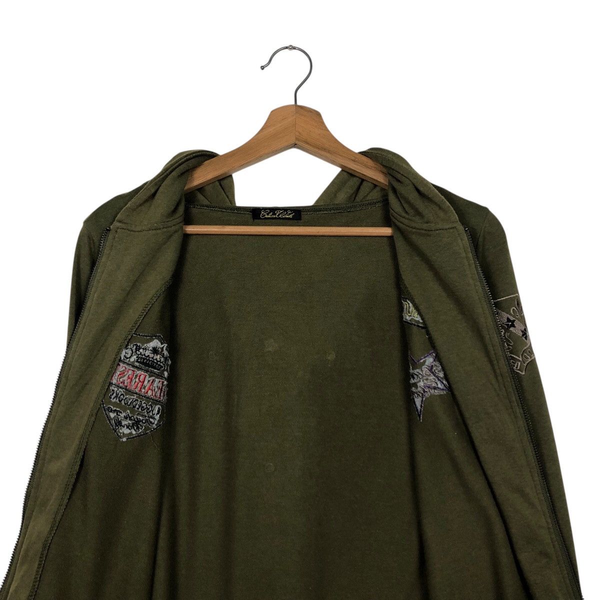 Japanese Brand Culture Wide Olive Punk Stud Hooded Sweatshirt Size US M / EU 48-50 / 2 - 16 Thumbnail