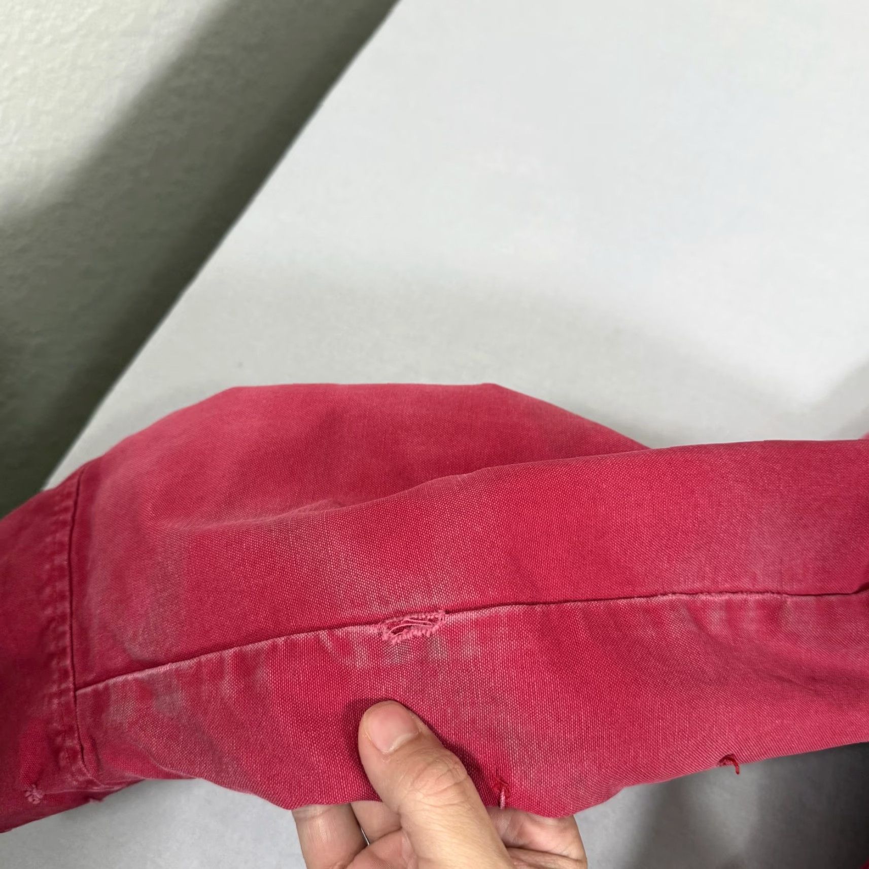 Vintage VINTAGE L.L.Bean Jacket Womens Large Red Canvas Barn Chore Field Coat Lined Outdoor Work Size L / US 10 / IT 46 - 7 Thumbnail