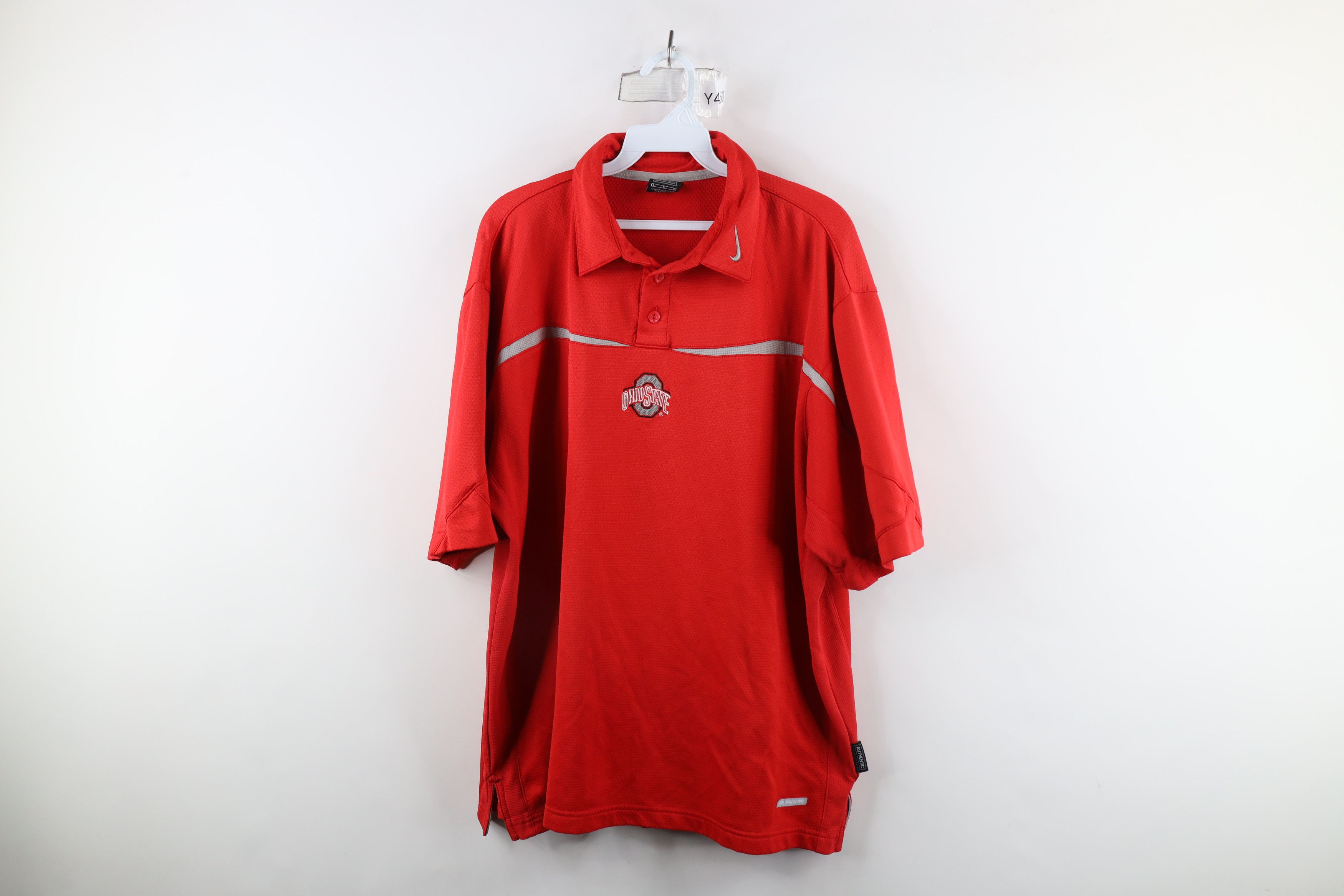 Nike × Vintage Vintage Nike Mini Swoosh Ohio State University Polo Shirt Size US L / EU 52-54 / 3 - 1 Thumbnail