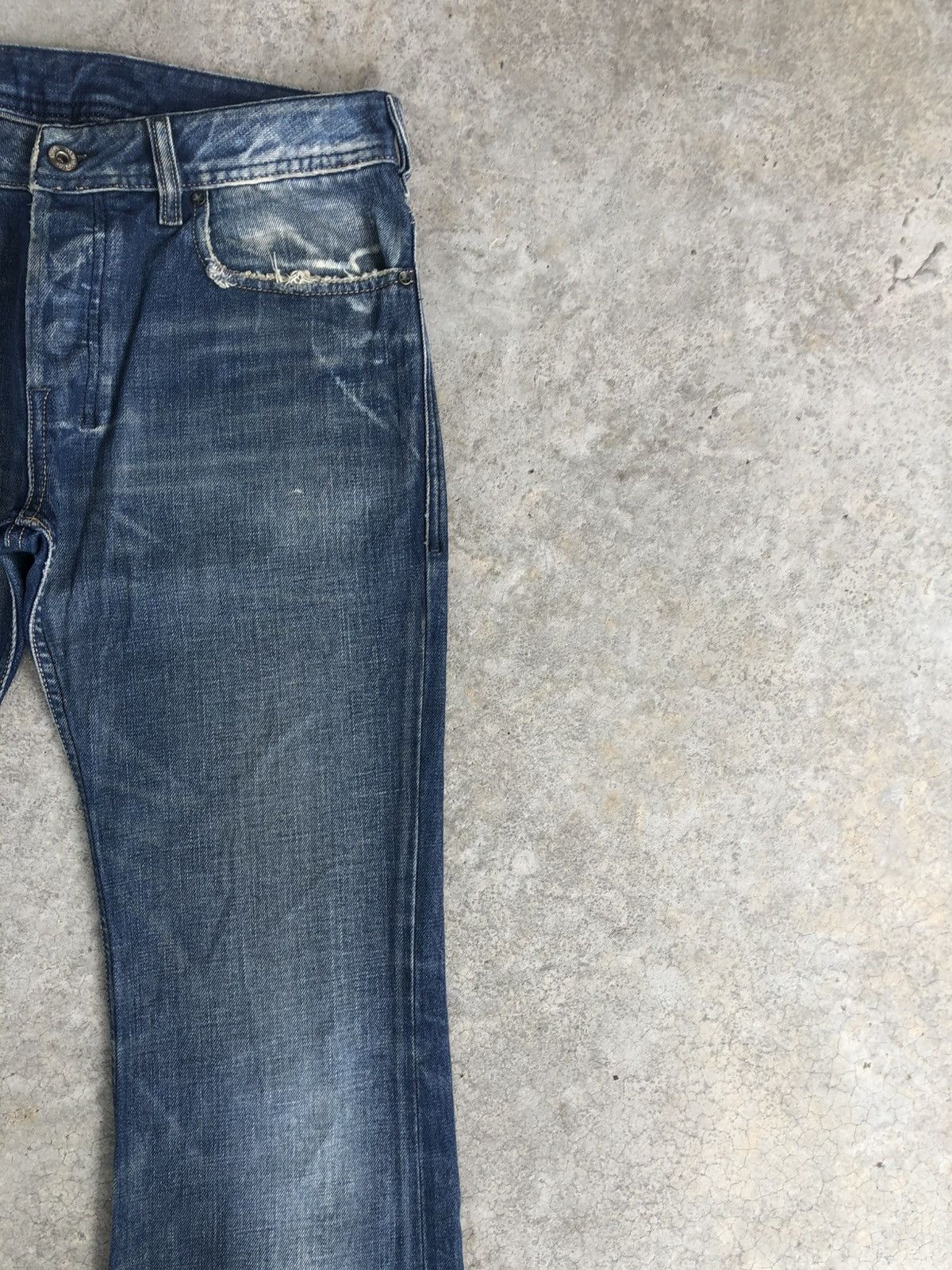 If Six Was Nine Japanese Diesel Flared Jeans Distressed Denim Size US 31 - 5 Thumbnail
