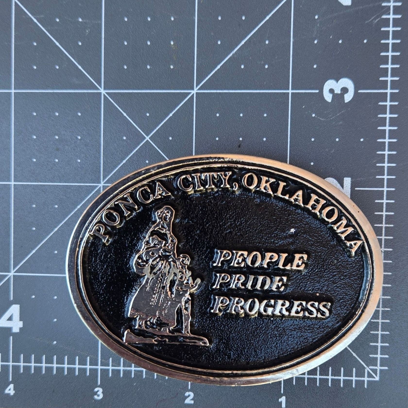 Other Ponca City Oklahoma Belt Buckle Pioneer Woman Ok Landmark Vi Size ONE SIZE - 4 Thumbnail