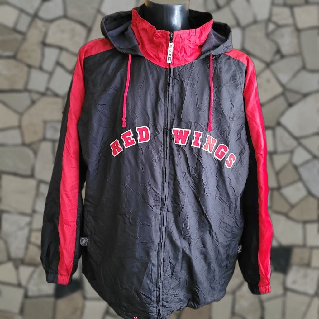 NHL Nike DETROID NHL Jacket - CCM Red Wings, Adult L, Black, Nylon Puffer Jacket (Wing Collar) - Jerseys & Outerwear Size US L / EU 52-54 / 3 - 1 Thumbnail