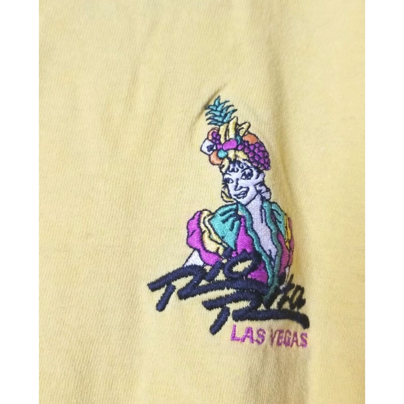 Vintage VINTAGE Oneita Rio Rita Casino Tee Mens L Short Sleeve 100% Cotton Yellow 1980s Las Vegas NM Sports Rockabilly Mens Size US L / EU 52-54 / 3 - 5 Thumbnail