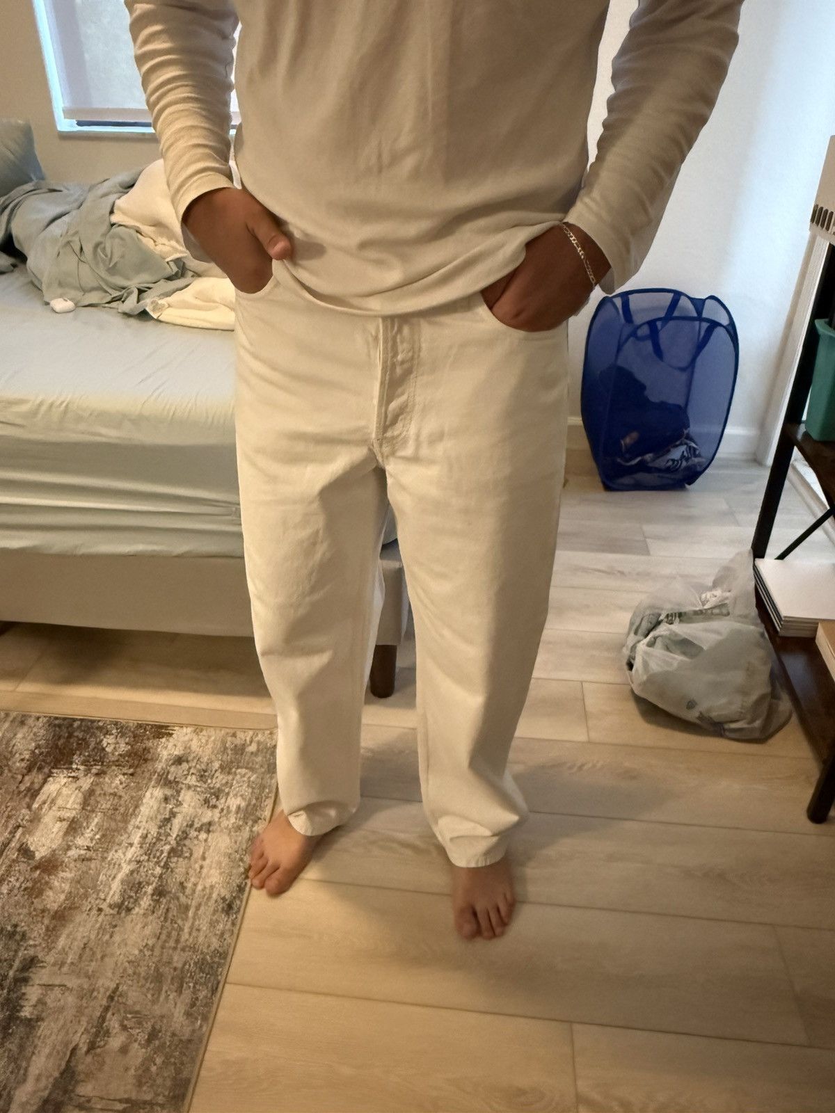 Zara Zara white denim jeans 90s archive Size US 32 / EU 48 - 7 Thumbnail