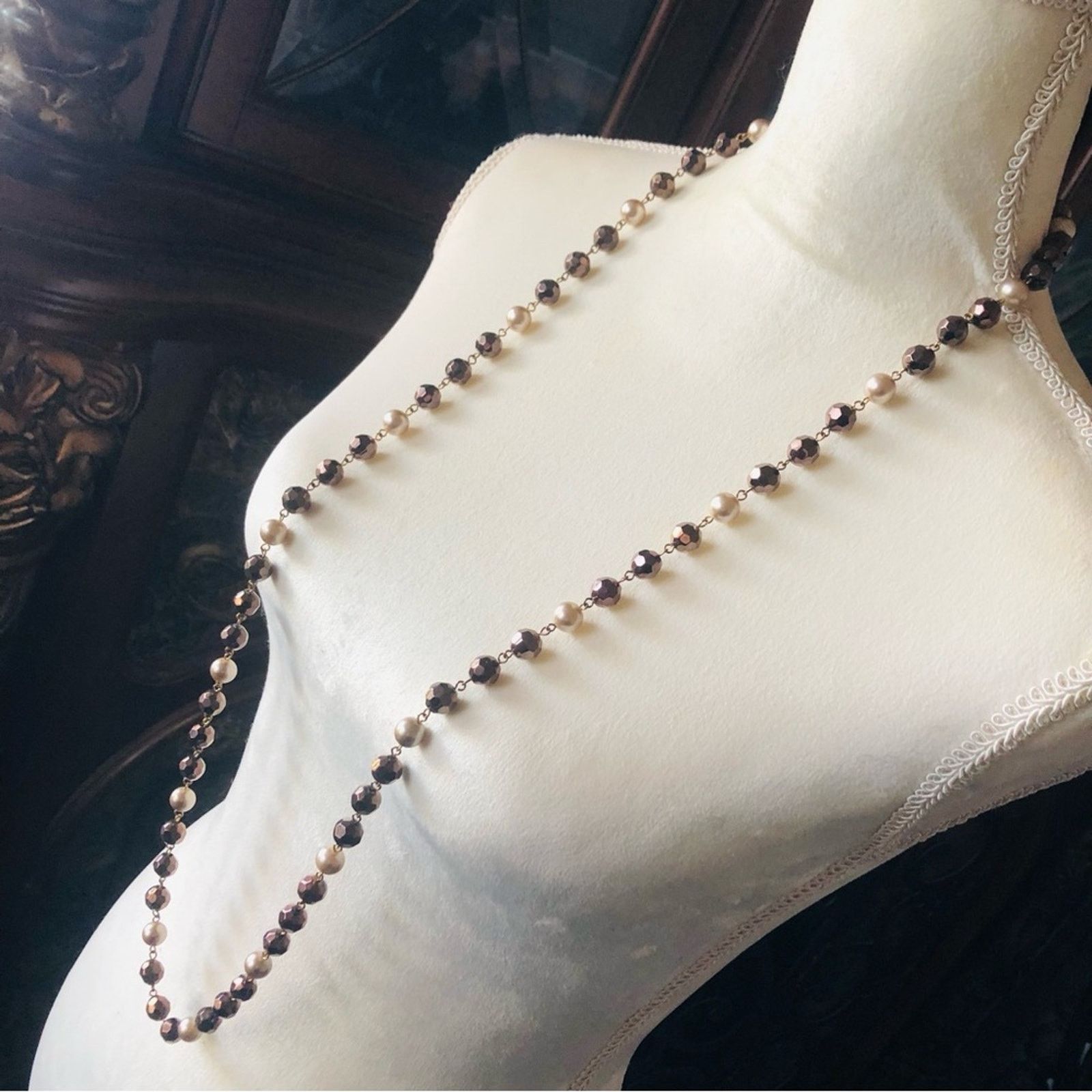 Vintage Vintage salvaged chunky bead and pearl long length necklace Size ONE SIZE - 5 Thumbnail