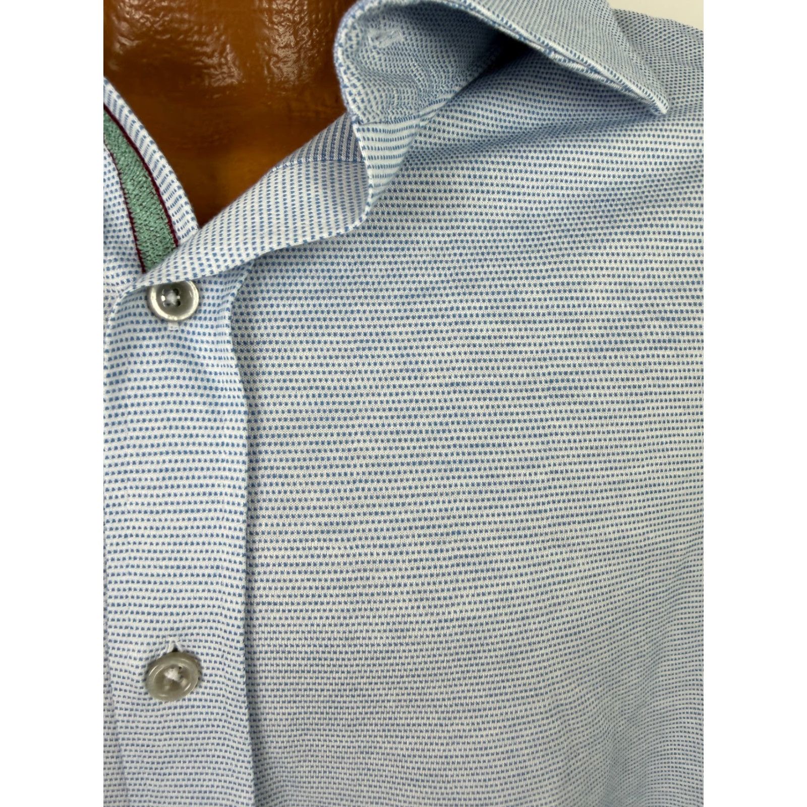 Robert Graham Robert Graham Shirt 2XL Mens Blue Cotton Button-Up Long Sleeve Pique Stretch Size US XXL / EU 58 / 5 - 3 Thumbnail
