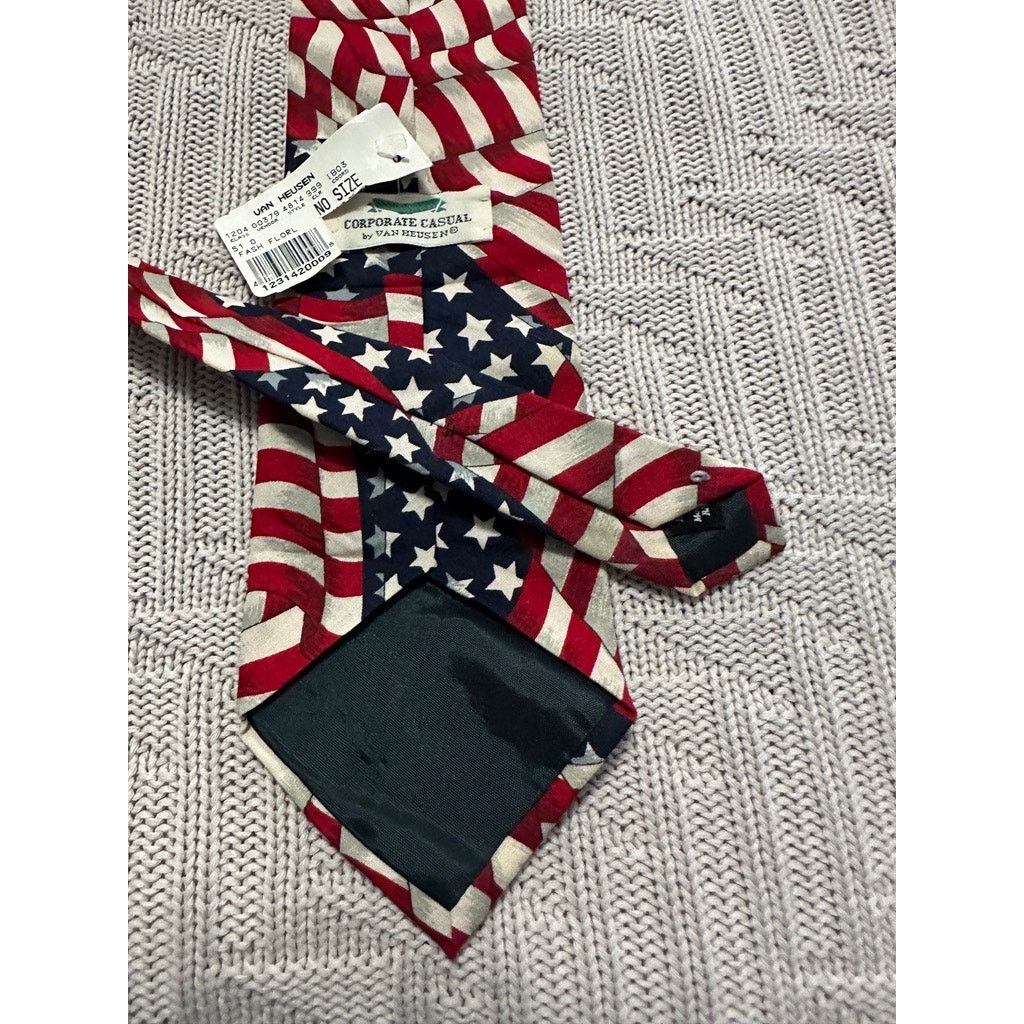 Van Heusen Van Heusen American flag print cotton tie NWT Size ONE SIZE - 2 Thumbnail