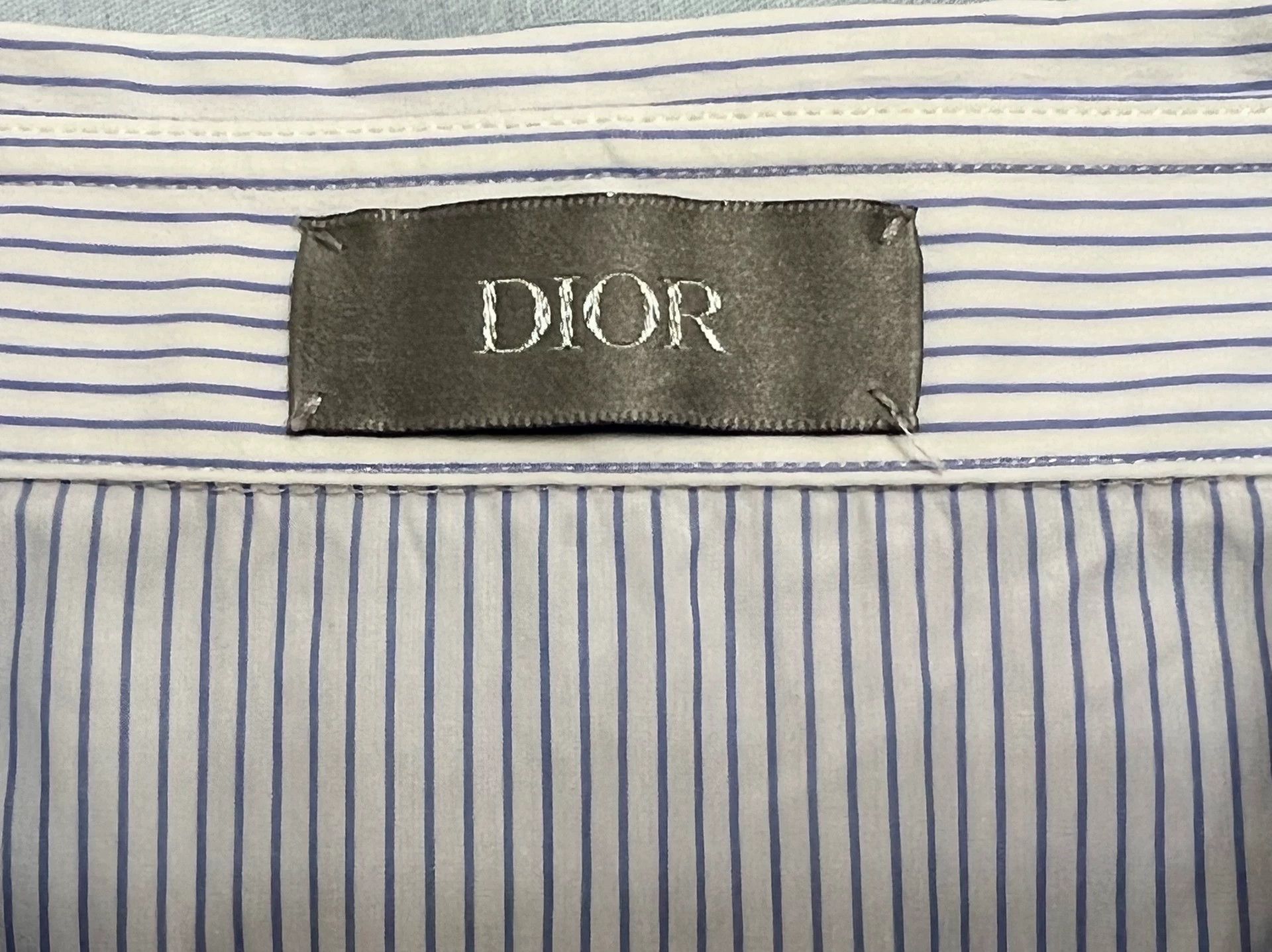 Dior Dior CD Logo Blue White Striped Shirt 43 (Men's) Size US XL / EU 56 / 4 - 3 Thumbnail
