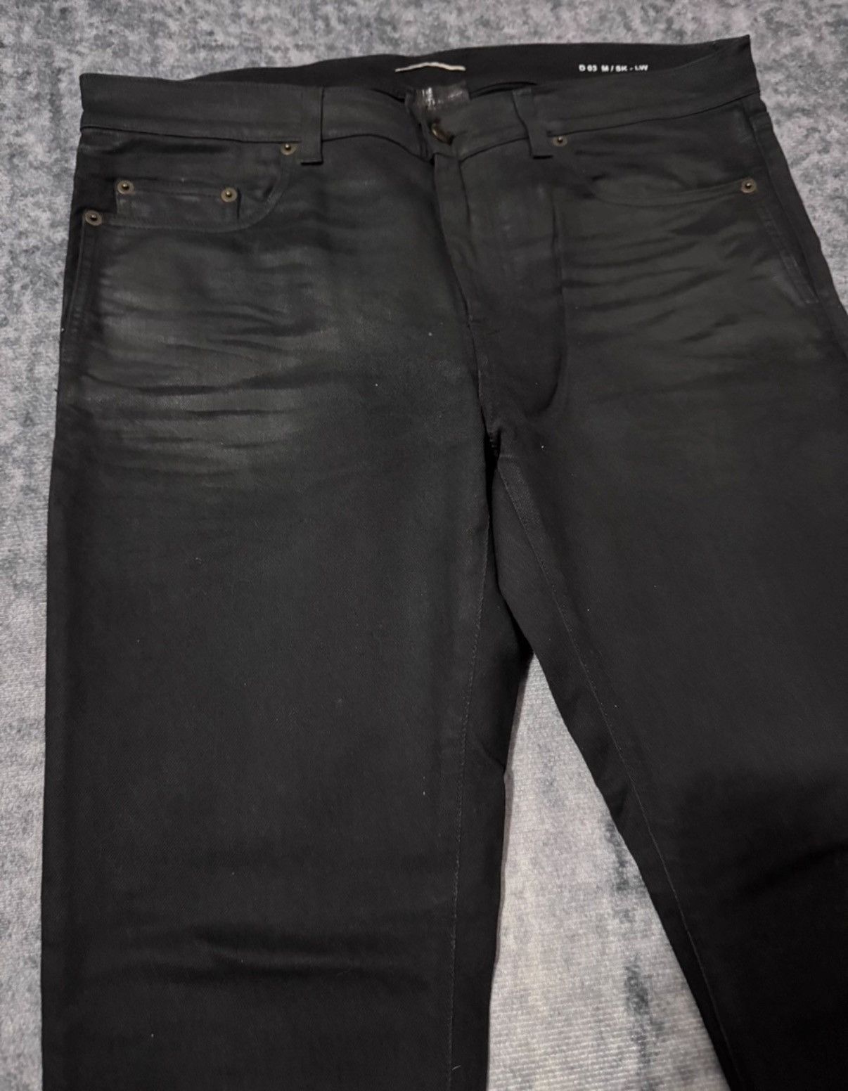 Saint Laurent Paris SLP 20SS "Cat Paw" Coated Waxed Finish Basic Denim Jeans Size US 33 - 3 Thumbnail