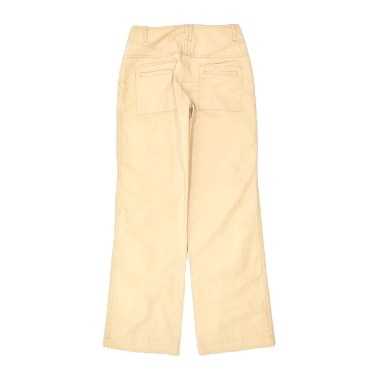 Trussardi TRUSSARDI JEANS Womens Wide Leg Casual Trousers Beige Small W27 L30 IT 40 Size 28" / US 6 / IT 42 - 2 Thumbnail