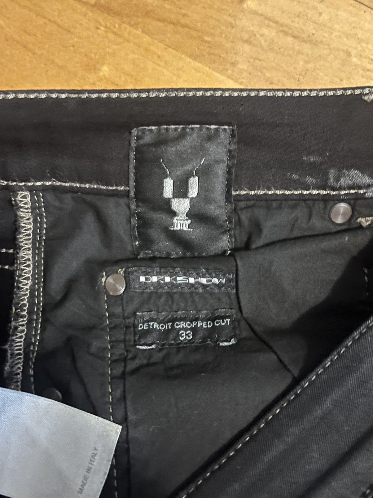 Rick Owens Rick owens drkshdw waxed detroit cropped cut Size US 33 - 4 Thumbnail