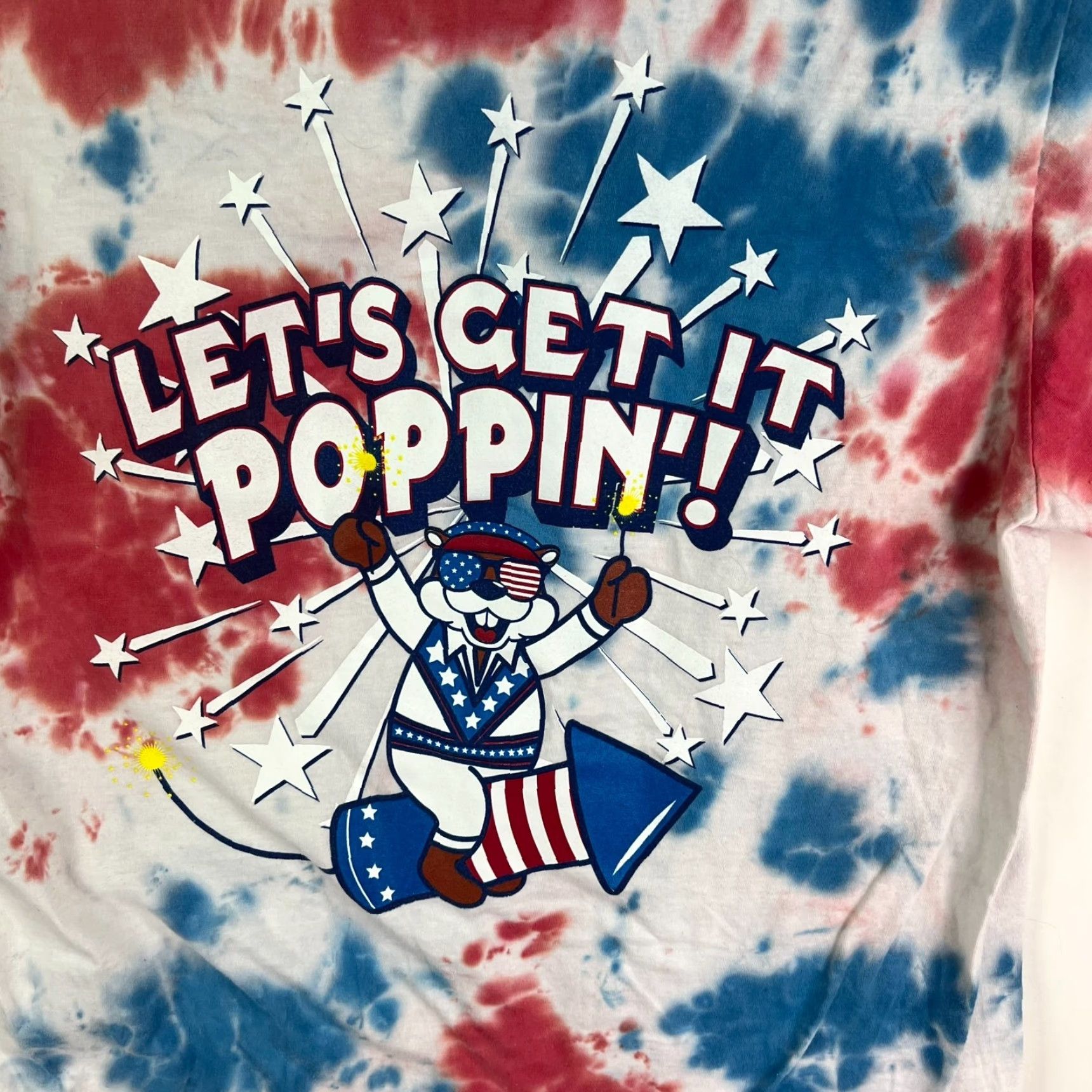 Vintage Buc-ees Shirt Women Red/White/Blue Tie Dye Crew Neck Short Sleeve XL USA Womens Size XL / US 12-14 / IT 48-50 - 5 Thumbnail