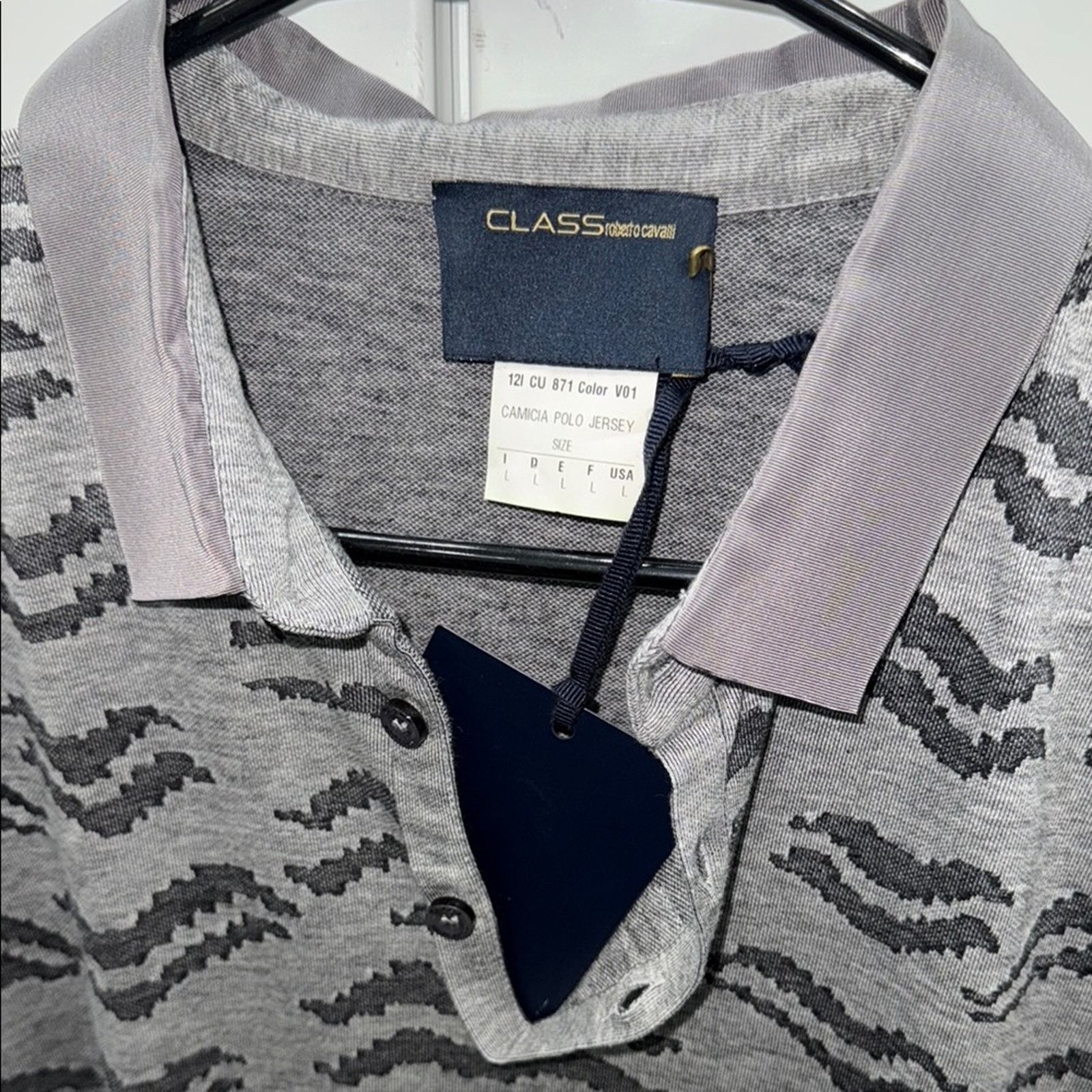Roberto Cavalli NWT Class by Roberto cavalli Men's Gray Polo Shirt Size L Size US L / EU 52-54 / 3 - 2 Thumbnail