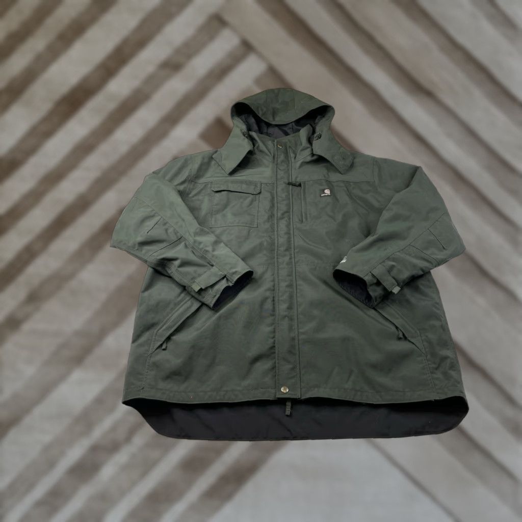 Carhartt Carhartt C72 Evergreen Rain Coat Jacket Waterproof Zip Hood Mens XL Size US XL / EU 56 / 4 - 1 Thumbnail
