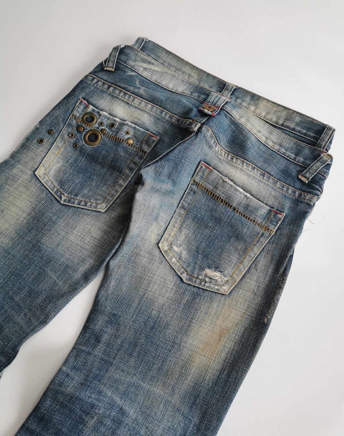 Japanese Brand Queen Of Sanctuary Bootcut Distressed Jeans Size 29" - 6 Thumbnail