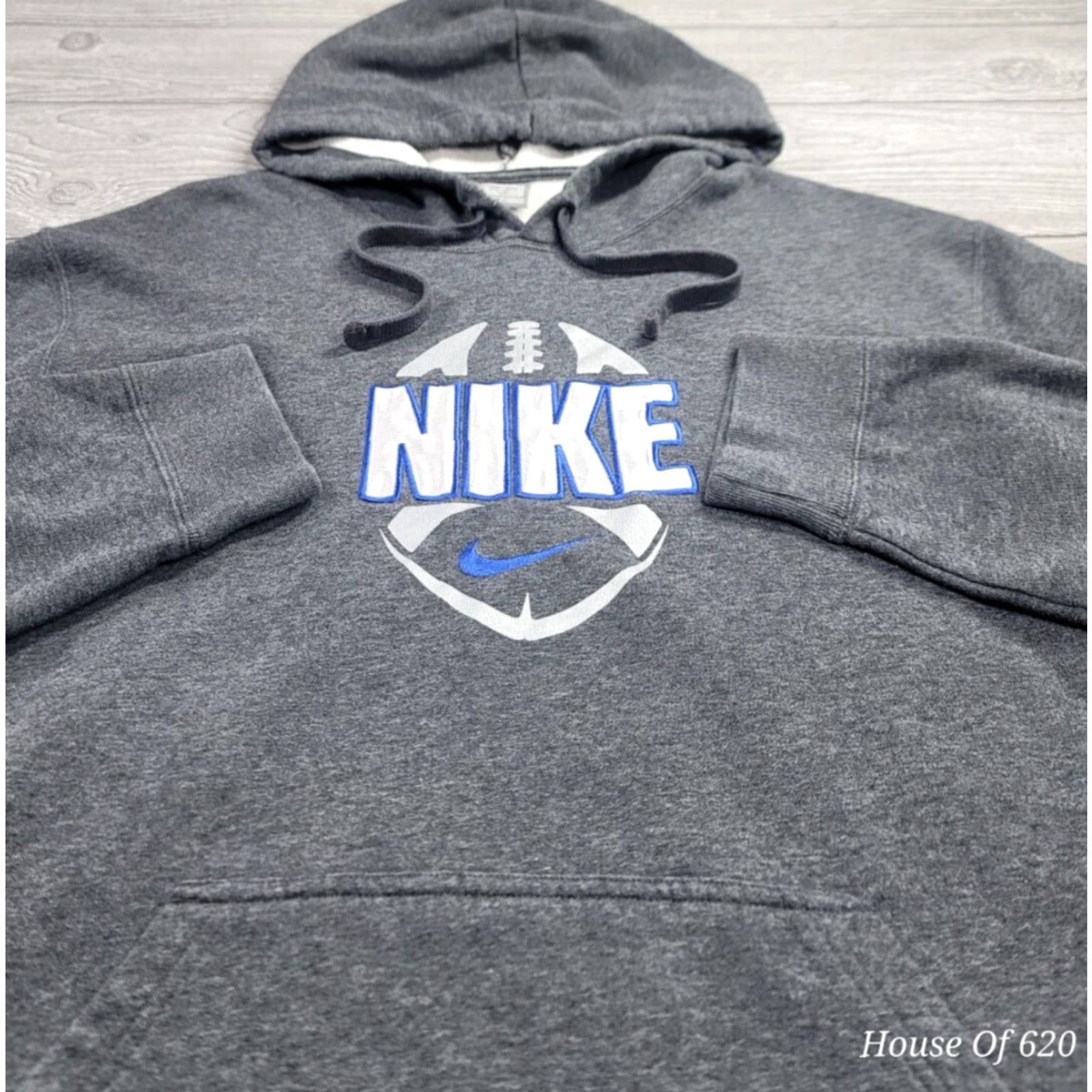 Nike VINTAGE Nike Football L Center Swoosh Spell Out Hoodie Embroider Travis Scott Y2K Ladies? Size US L / EU 52-54 / 3 - 4 Thumbnail