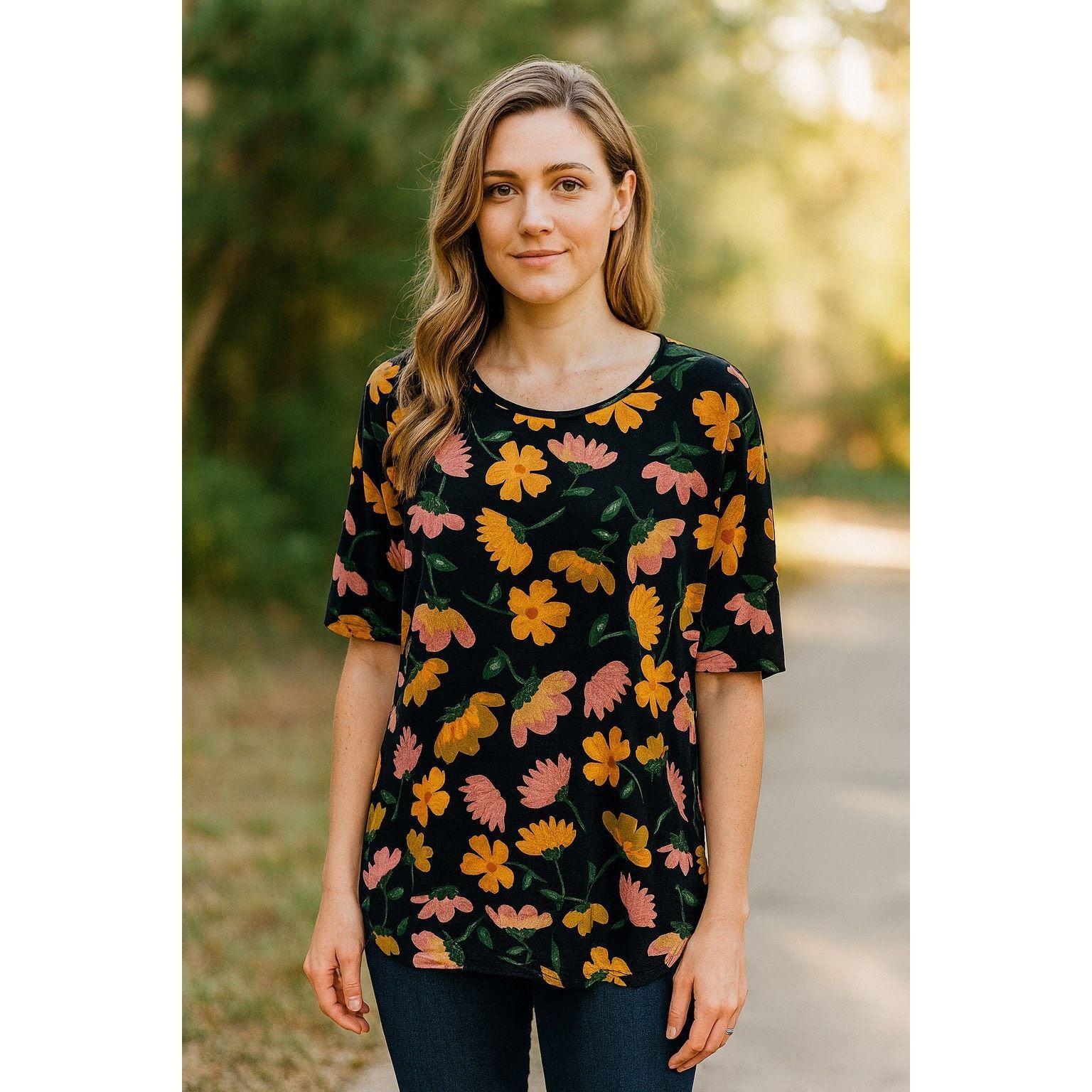 Other LuLaRoe Women’s Oversized Floral Print Top | Size Small Size S / US 4 / IT 40 - 2 Thumbnail