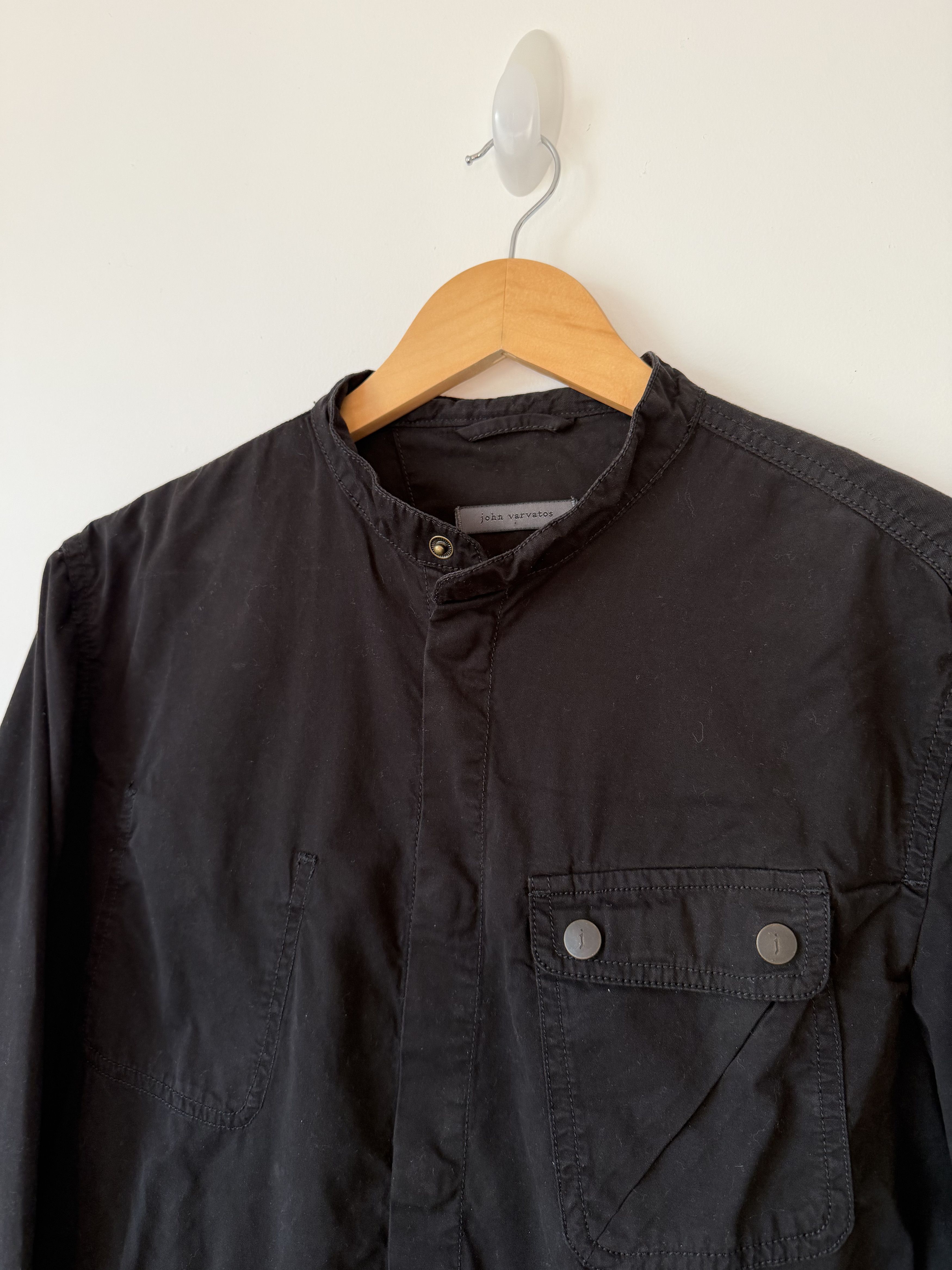 John Varvatos Black Utility Field Jacket Sz 50 Military 50