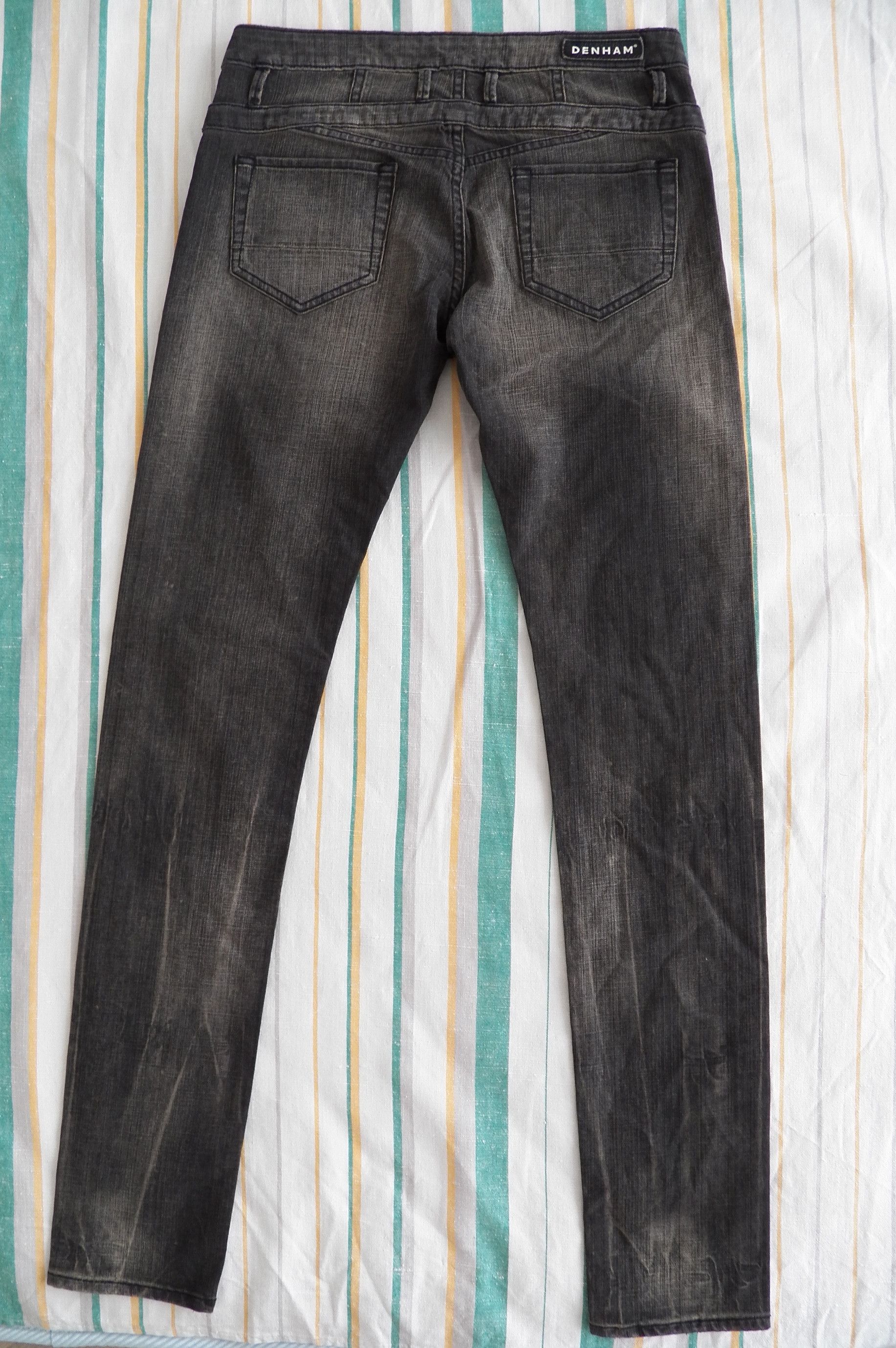 DENHAM Denham Jasmine Slim Jeans W27 L34 Distressed Black Teflon Size 27" / US 4 / IT 40 - 3 Thumbnail