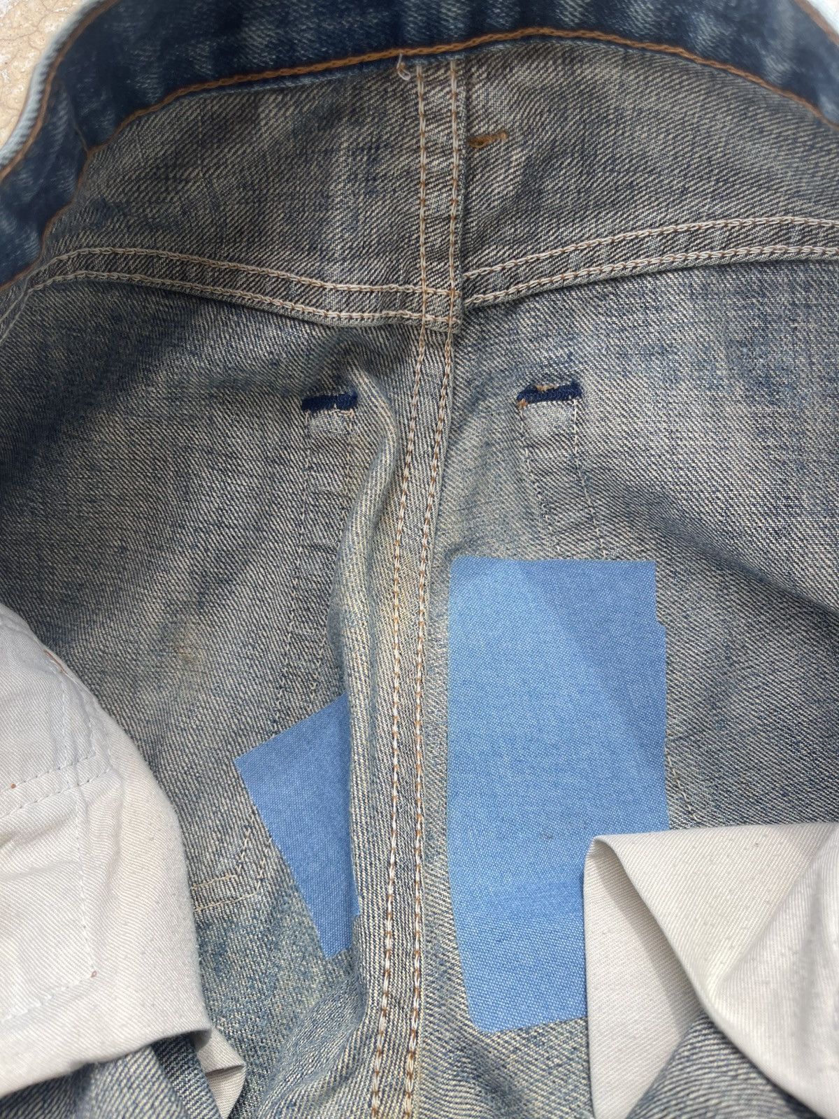 Levi's Levi’s 502 Made in Japan Dark Wash Distressed Thrashed Denim Size US 31 - 8 Thumbnail