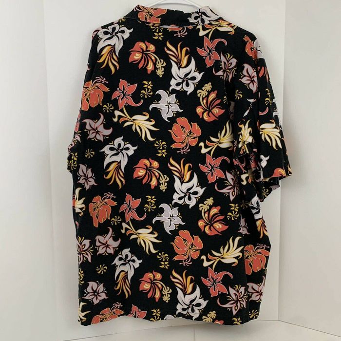 Other Street Coulture Mens Large Hawaiian Shirt Black Floral | Grailed